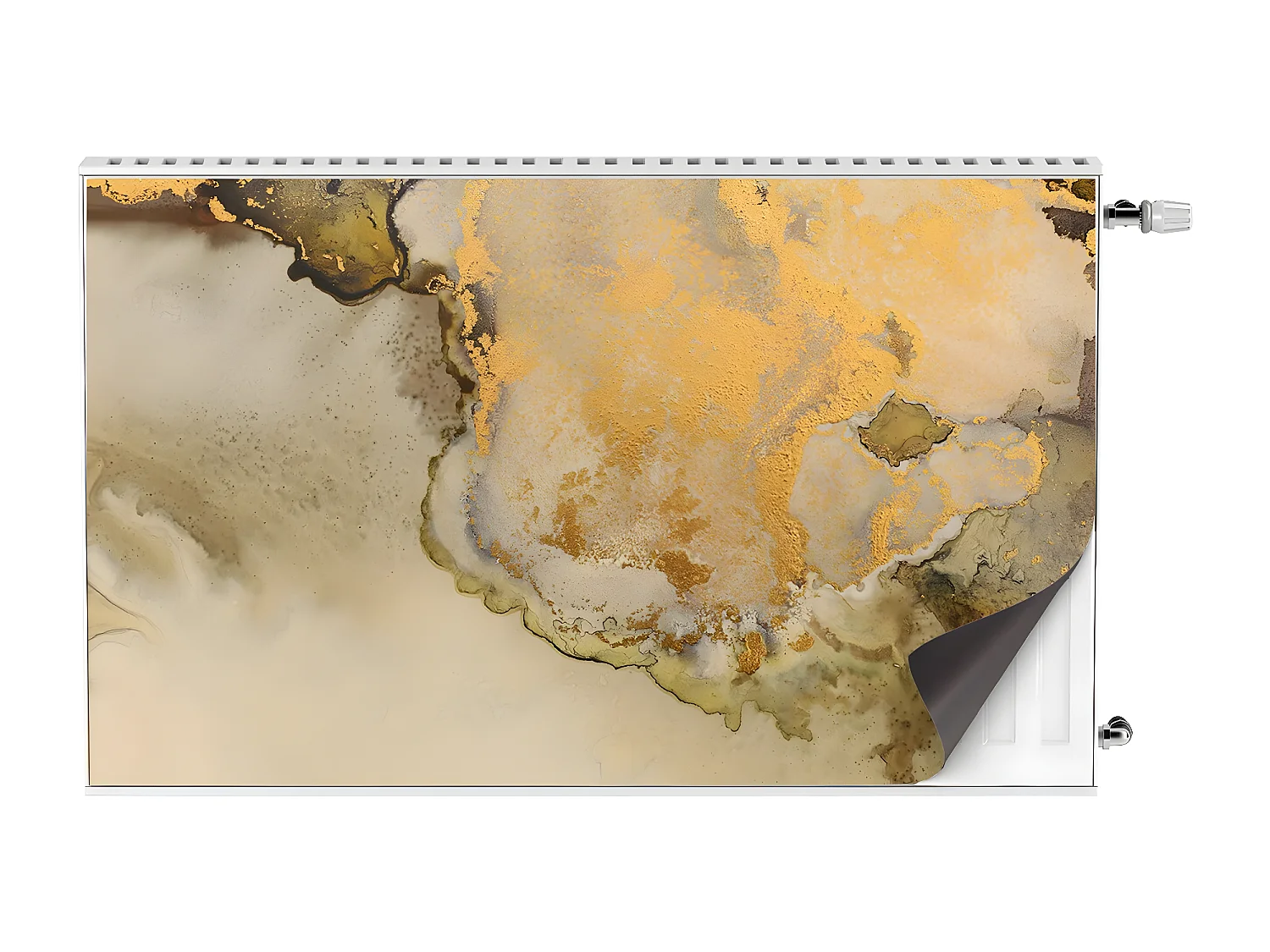 Magnetmatte für einen Heizkörper - Abstraktes Gold 100 x 60 cm, Magnet für einen Heizkörper