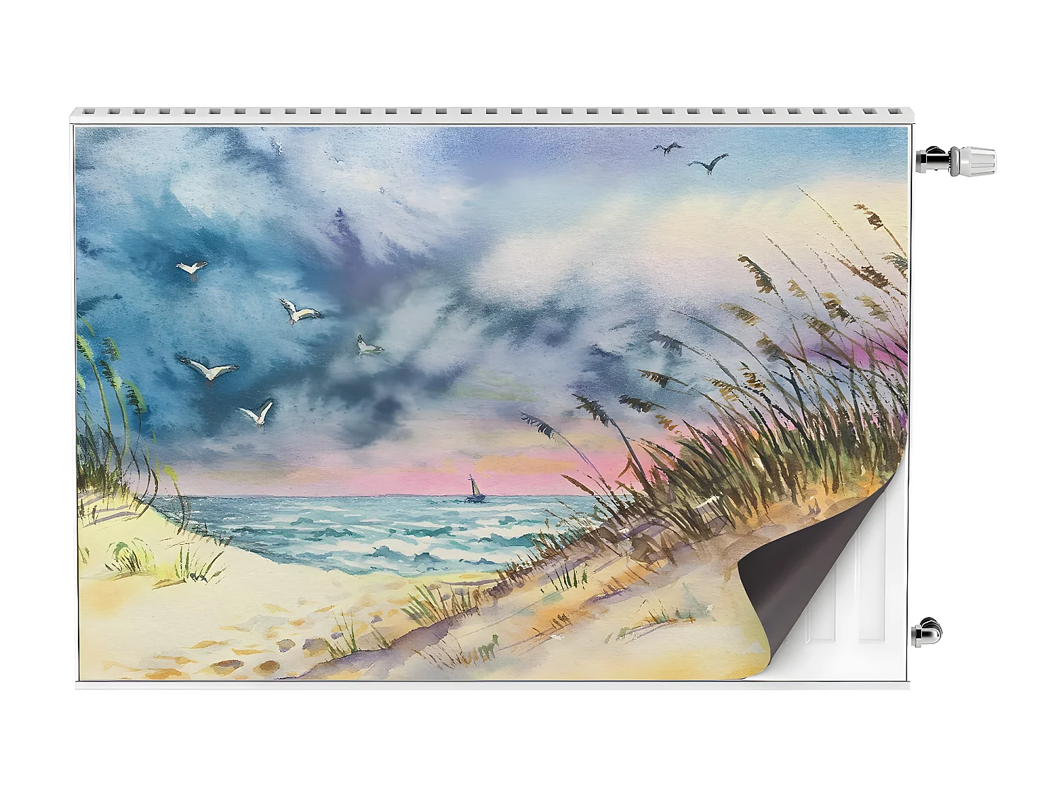 Magnetische Matte für einen Heizkörper - Strand 90 x 60 cm, Magnet für einen Heizkörper