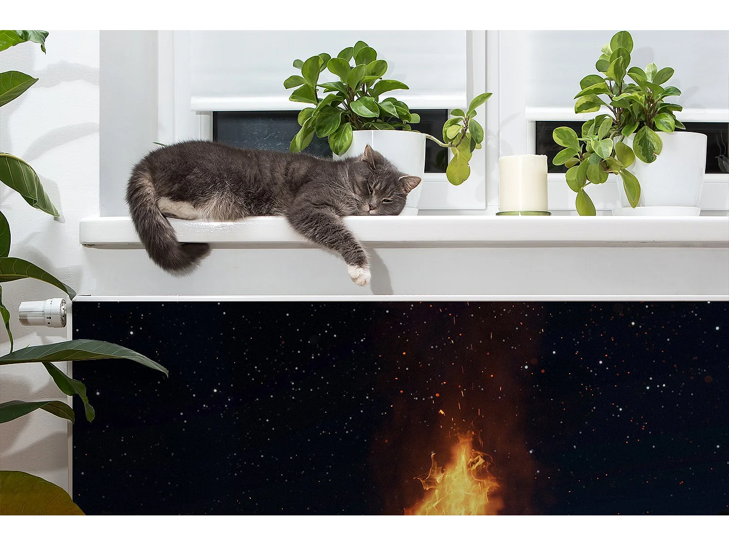 Magnetmatte für einen Heizkörper – Kamin 110 x 60 cm, Magnet für einen Heizkörper