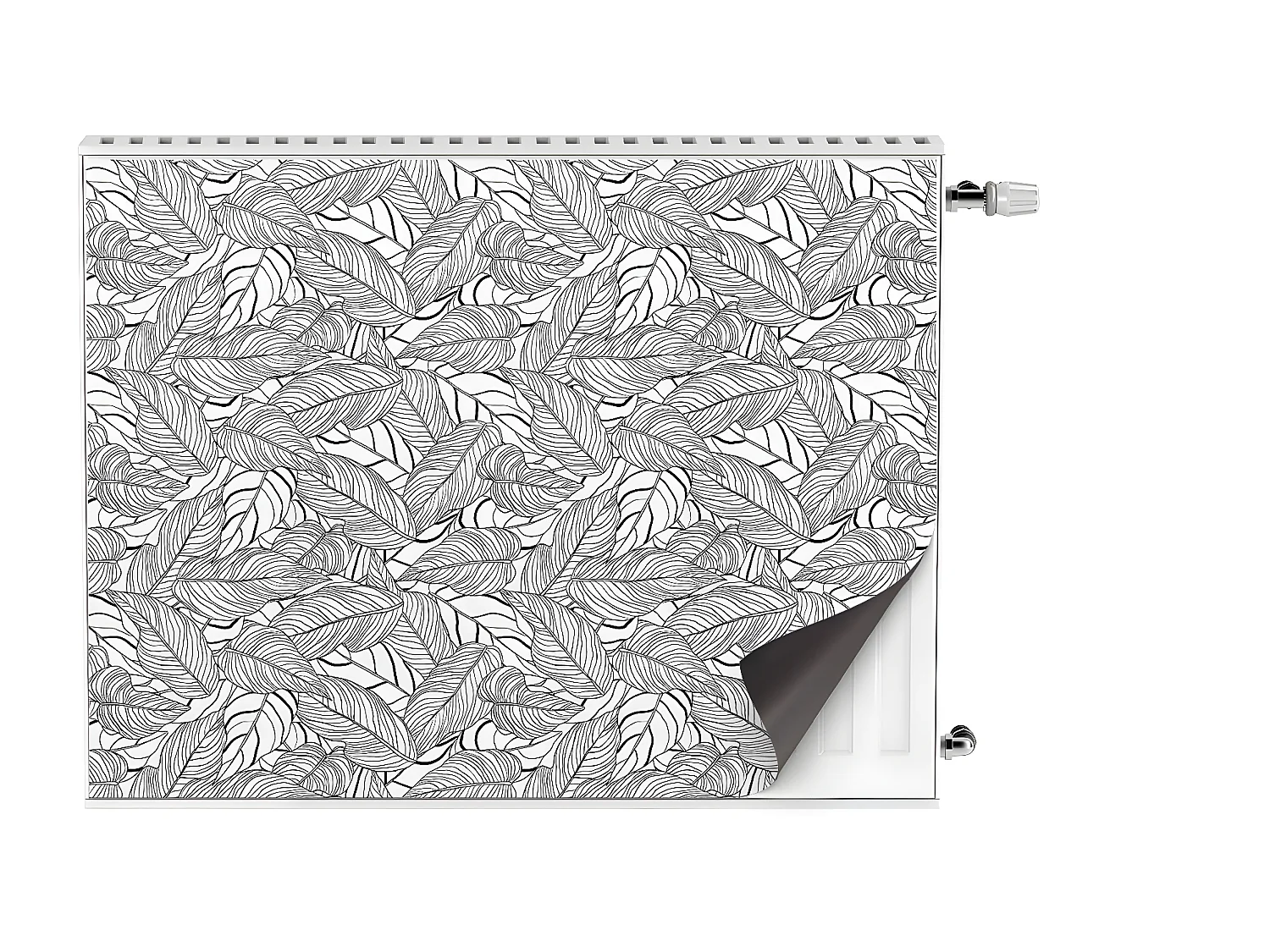 Tapis magnétique pour radiateur - Art feuilles longues 80 x 60 cm, Aimant pour radiateur