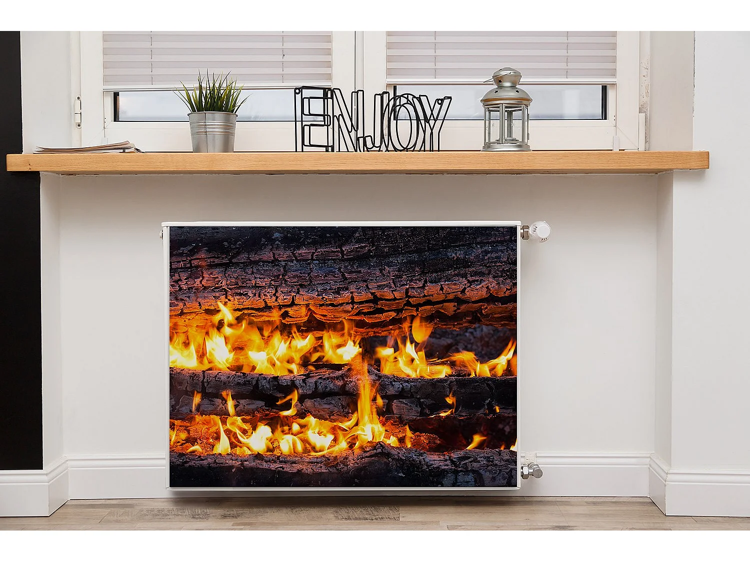 Magnetmatte für einen Heizkörper – Feuerholz 80 x 60 cm, Magnet für einen Heizkörper