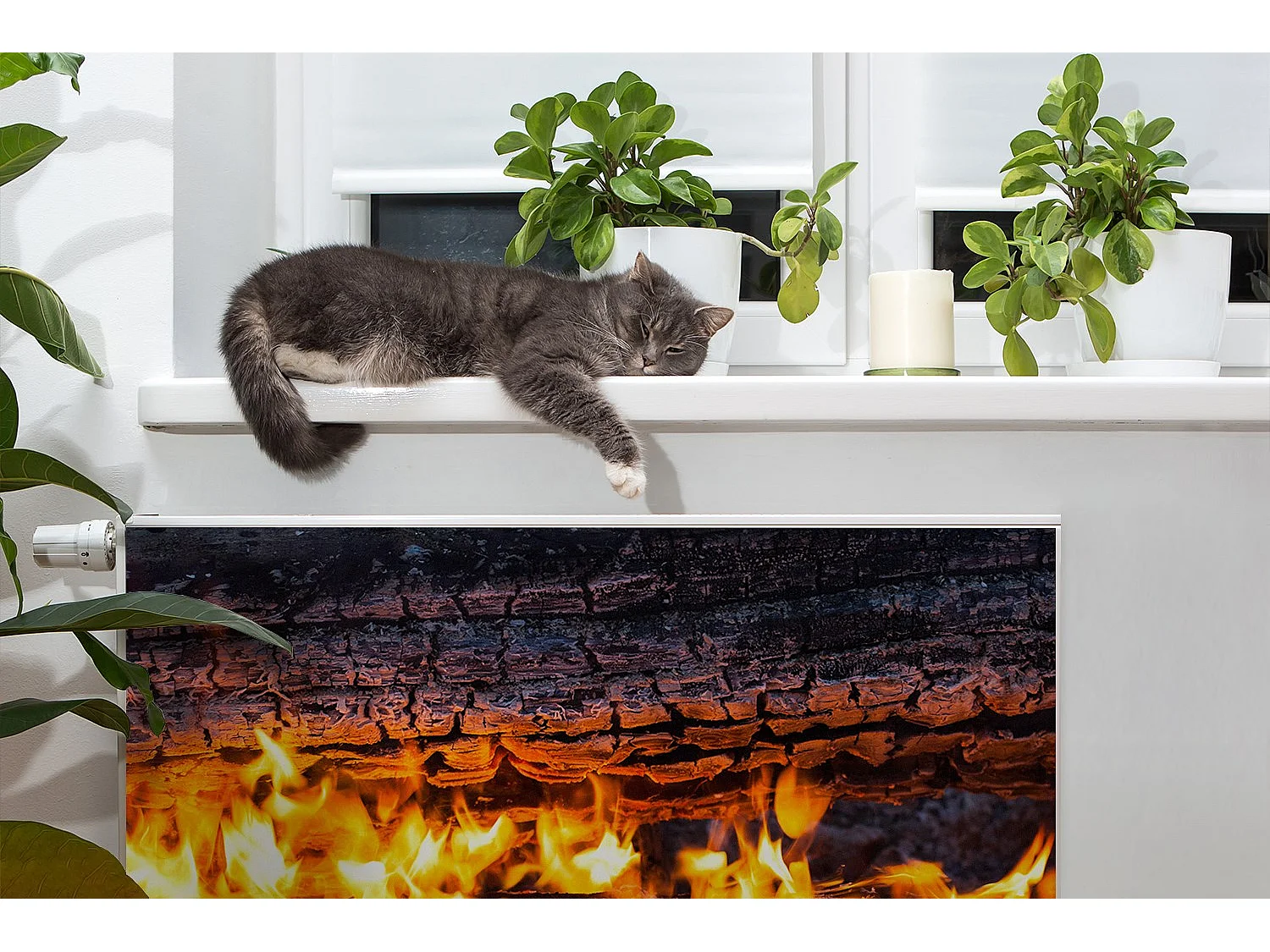 Magnetmatte für einen Heizkörper – Feuerholz 80 x 60 cm, Magnet für einen Heizkörper