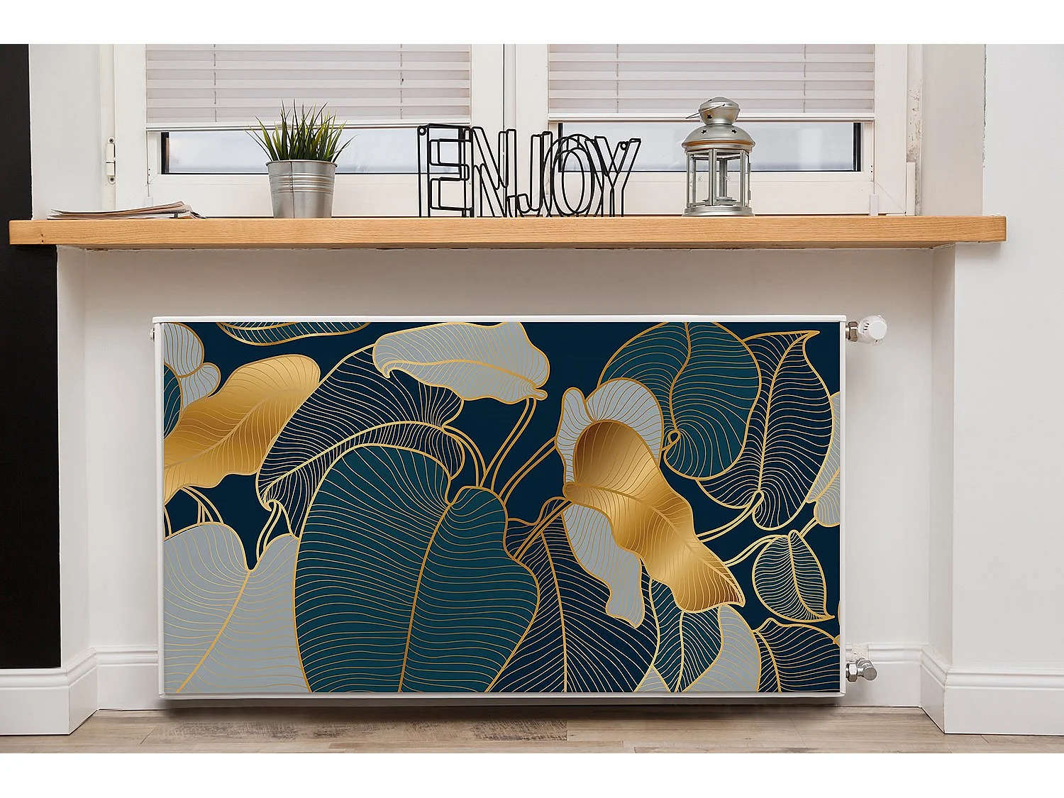 Tapis magnétique pour radiateur - Feuilles Plantes 110 x 60 cm, Aimant pour radiateur