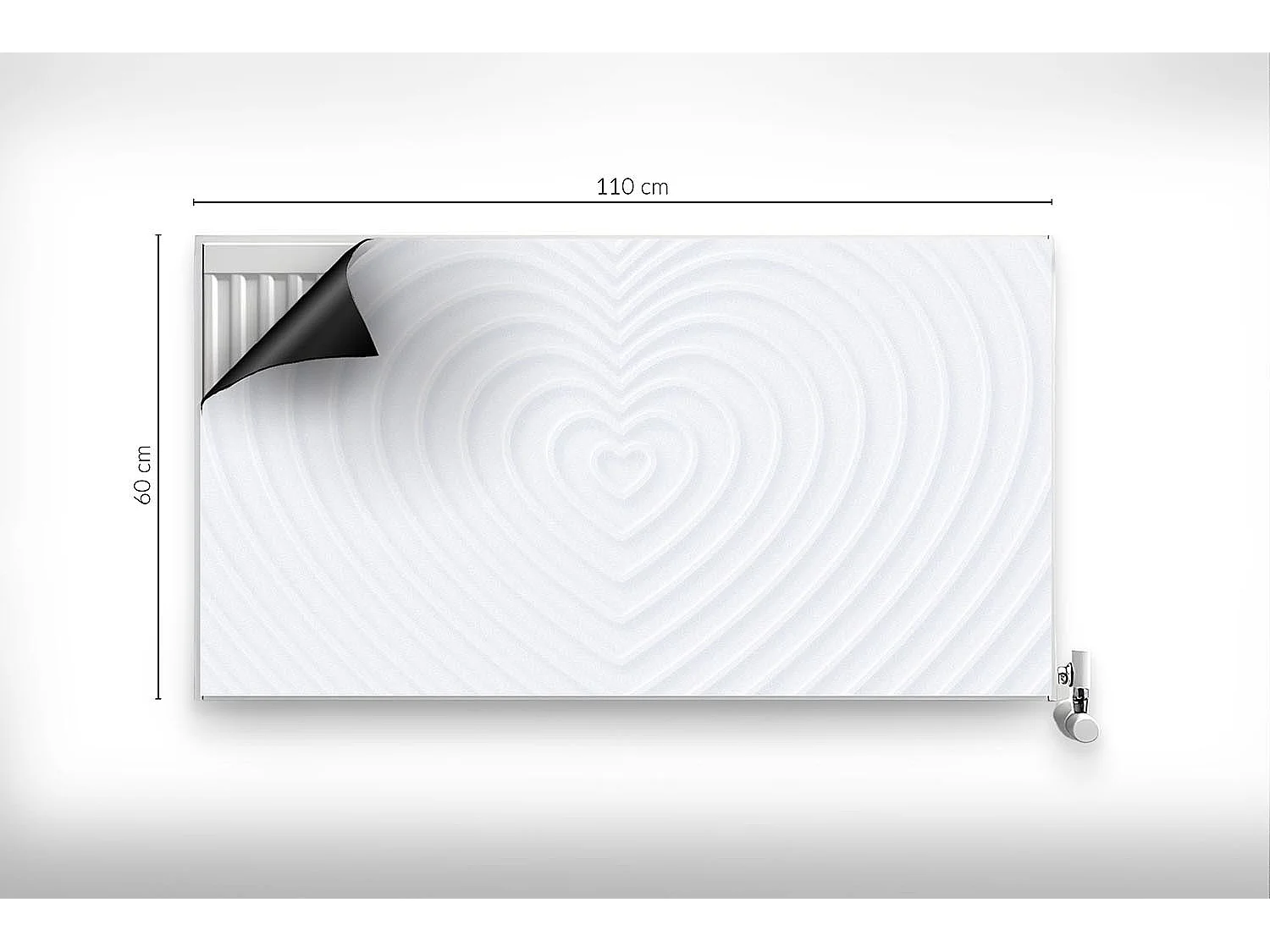 Tapis magnétique pour radiateur - Cœur - 110x60 cm