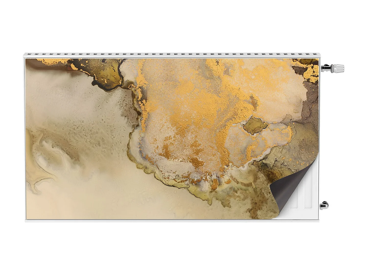 Magnetische mat voor een radiator - Abstract goud 110 x 60 cm, Magneet voor een radiator