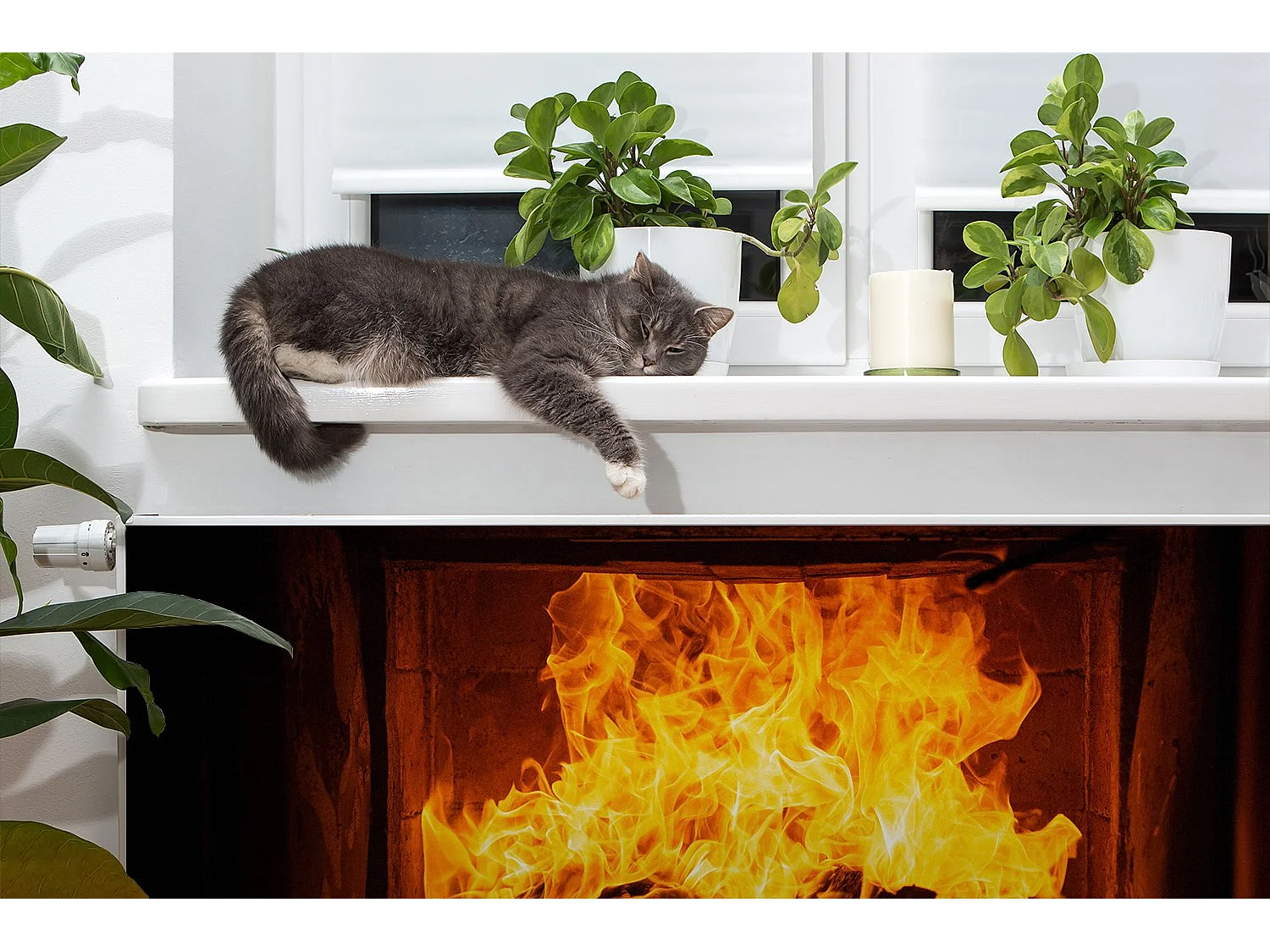 Magnetische Matte für einen Heizkörper – Bonfire Fire 110 x 60 cm, Magnet für einen Heizkörper