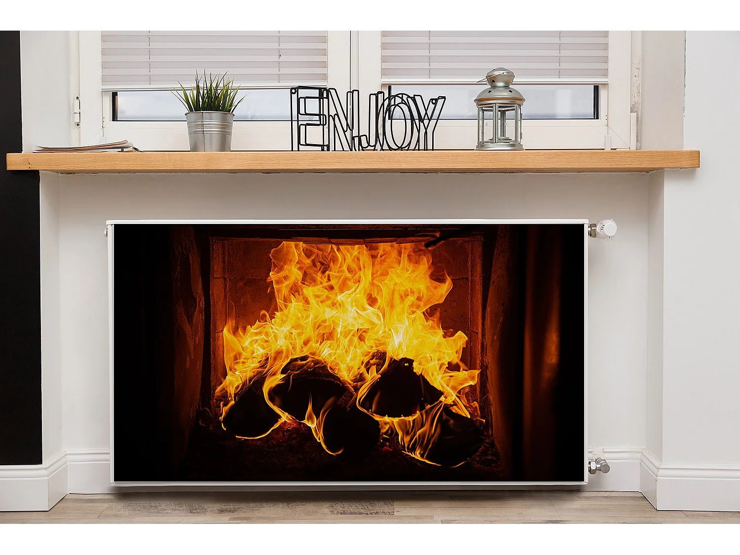 Tapis magnétique pour radiateur - Bonfire Fire 110 x 60 cm, Aimant pour radiateur