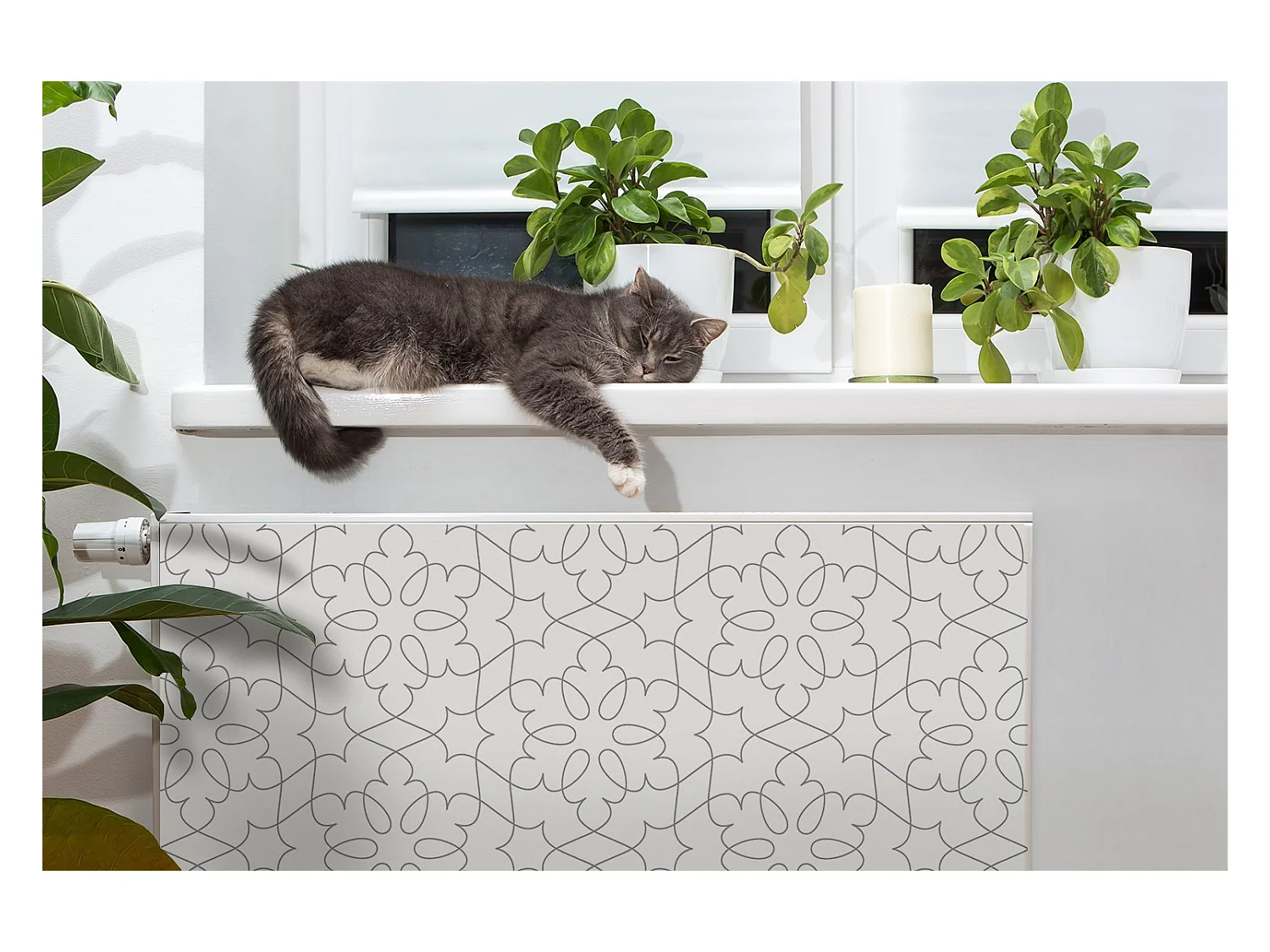 Tappetino magnetico per termosifone - Ornamento inie 80 x 60 cm, Magnete per termosifone