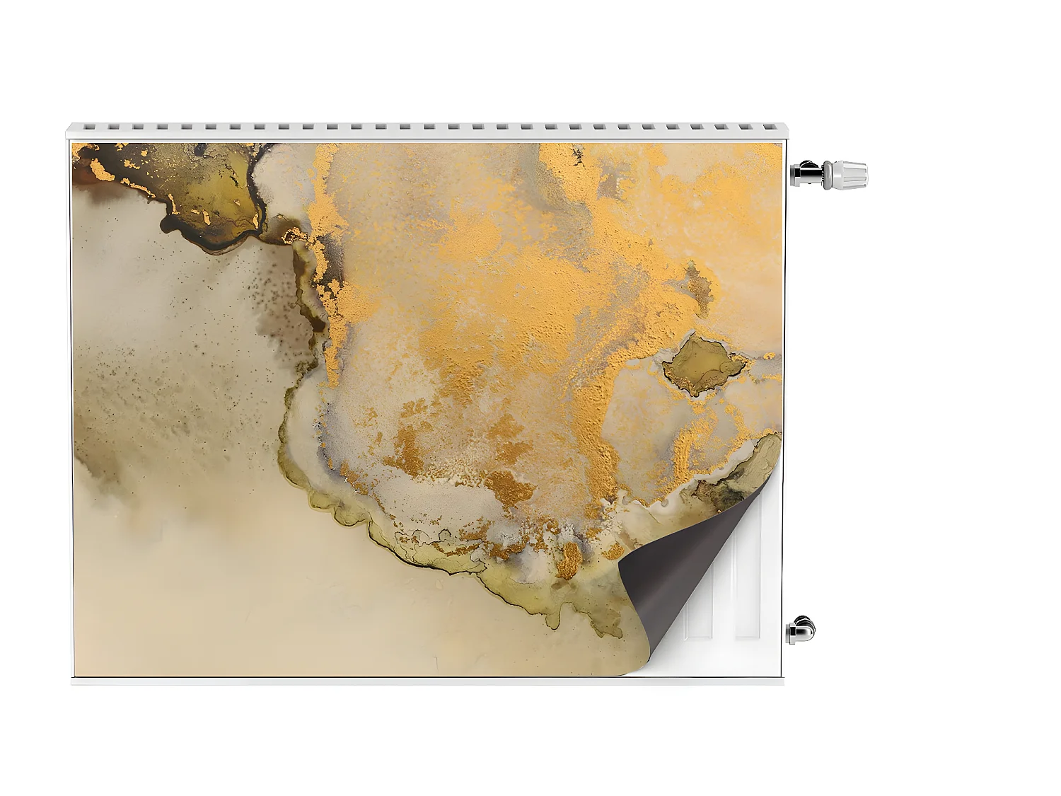 Magnetmatte für einen Heizkörper - Abstraktes Gold 80 x 60 cm, Magnet für einen Heizkörper