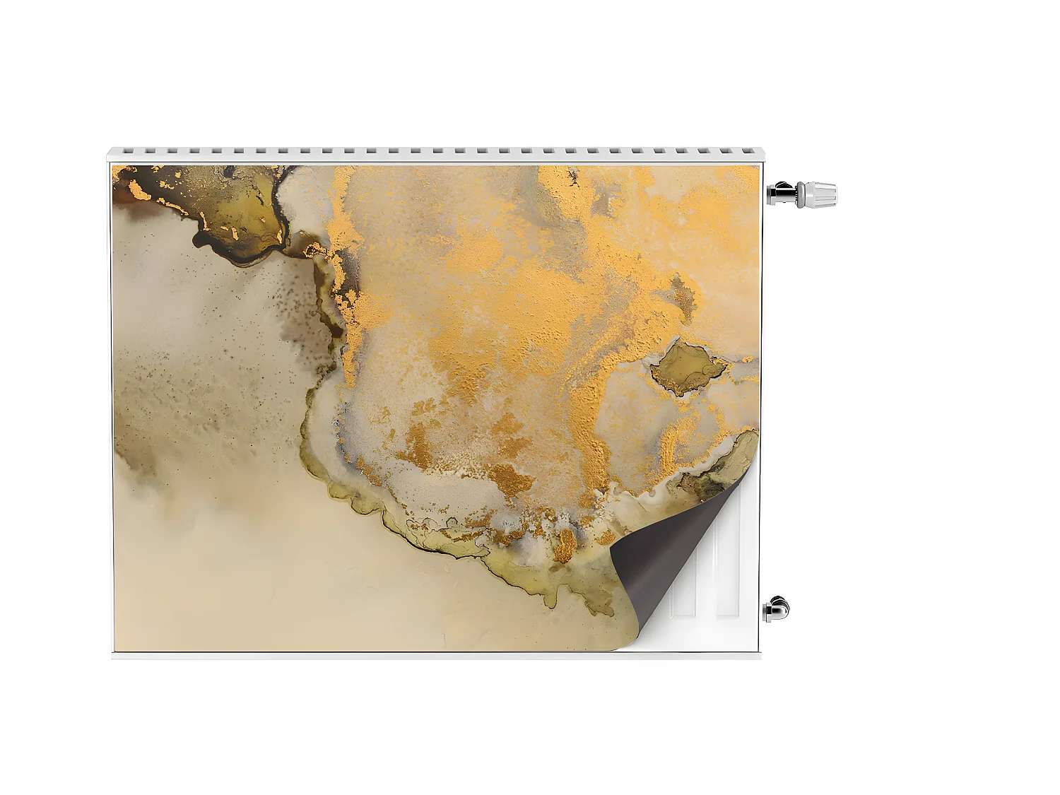 Magnetische mat voor een radiator - Abstract goud 80 x 60 cm, Magneet voor een radiator