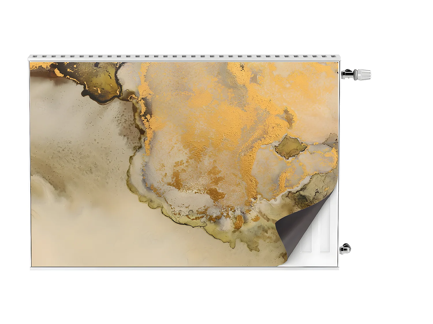 Magnetmatte für einen Heizkörper - Abstraktes Gold 90 x 60 cm, Magnet für einen Heizkörper
