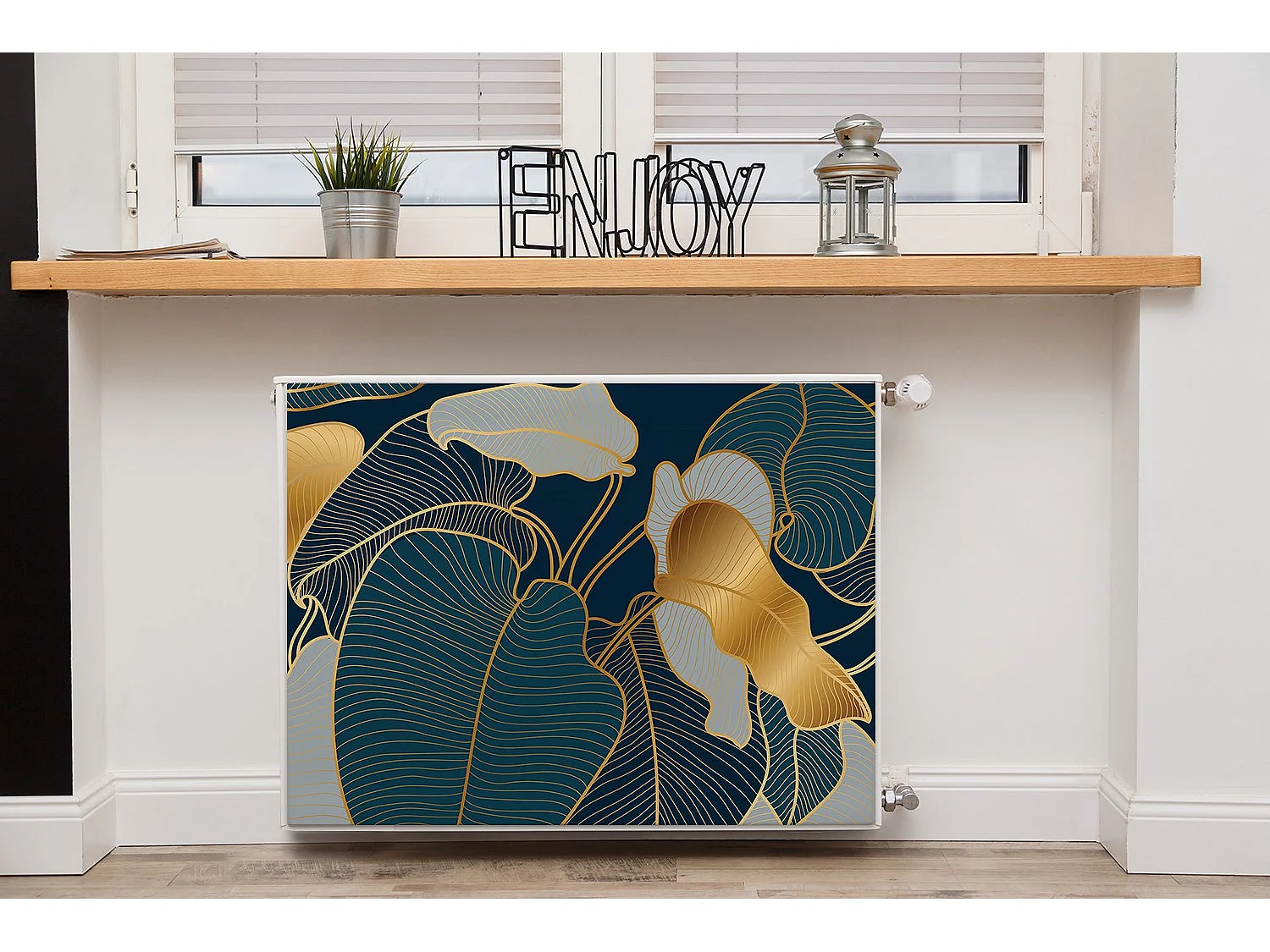 Tapis magnétique pour radiateur - Feuilles Plantes 80 x 60 cm, Aimant pour radiateur