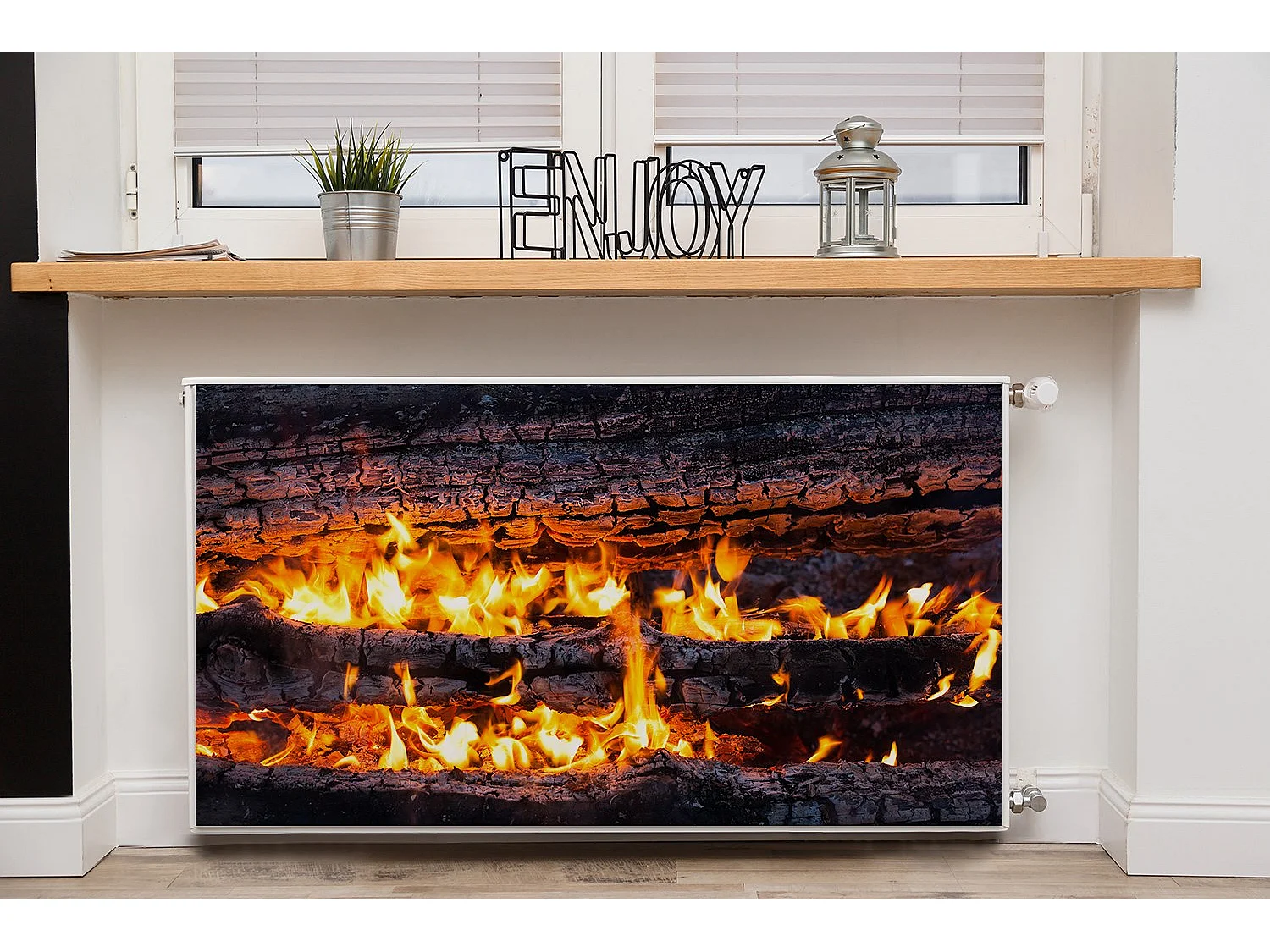 Magnetmatte für einen Heizkörper – Feuerholz 110 x 60 cm, Magnet für einen Heizkörper