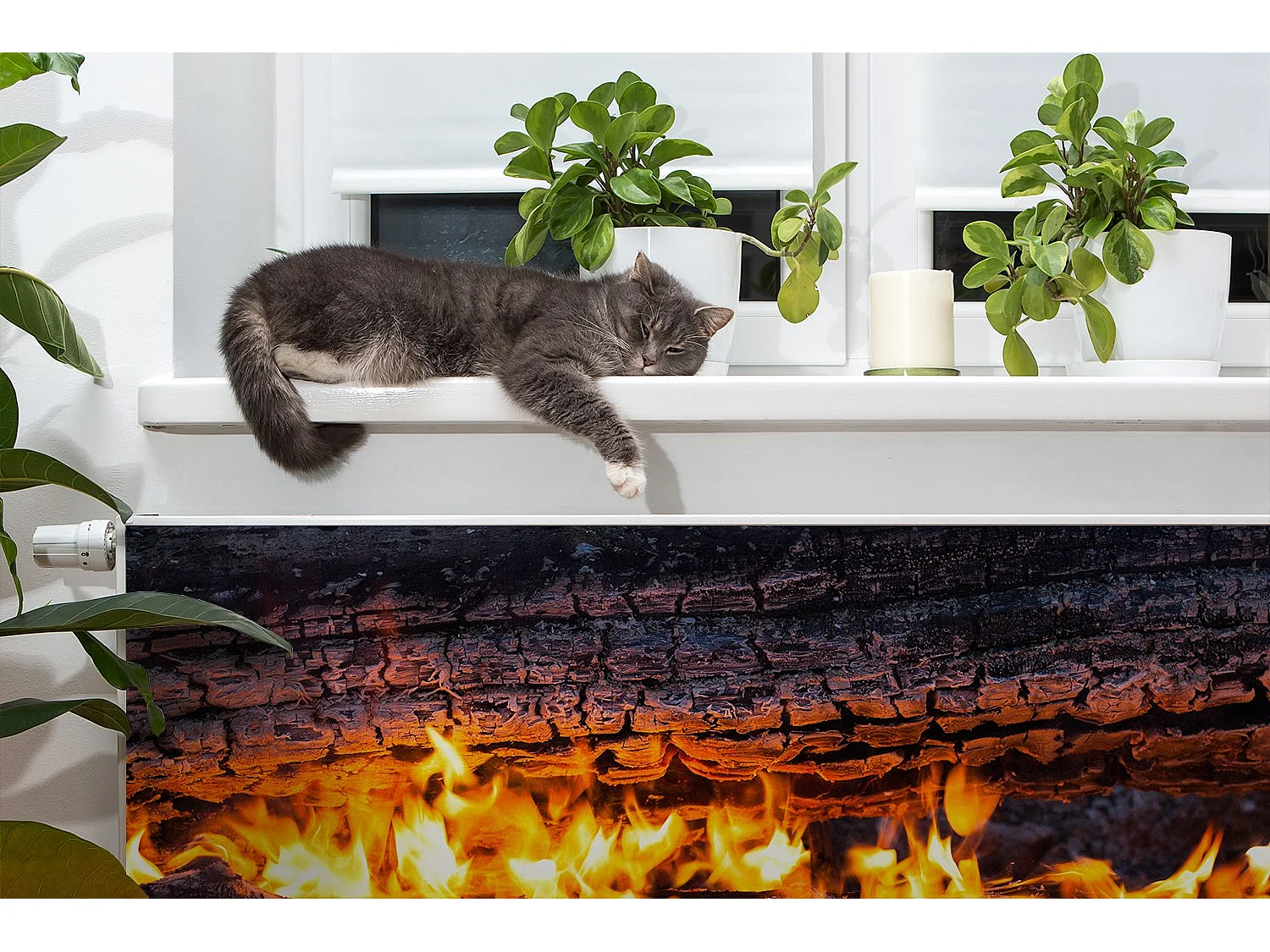 Magnetmatte für einen Heizkörper – Feuerholz 110 x 60 cm, Magnet für einen Heizkörper