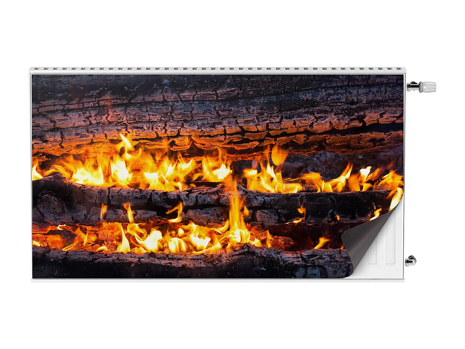 Tapis magnétique pour radiateur - Bois de chauffage 110 x 60 cm, Aimant pour radiateur