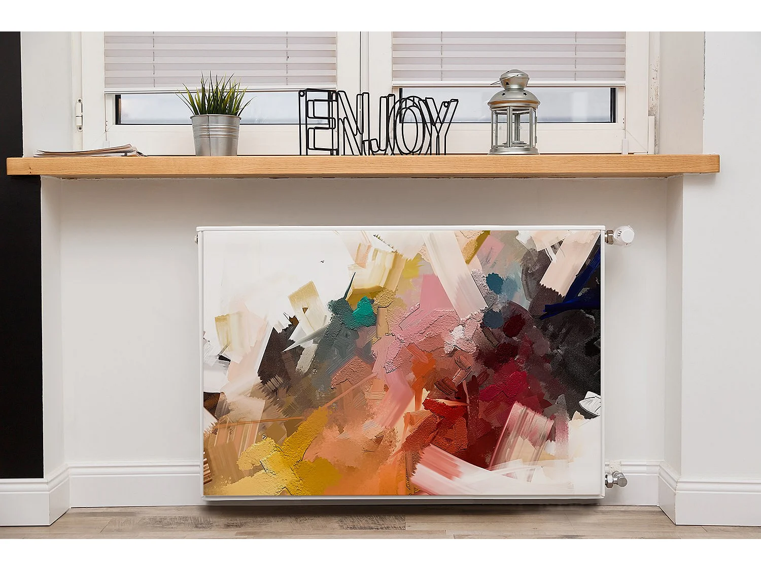 Tapis magnétique pour radiateur - Tableau abstrait 90 x 60 cm, Aimant pour radiateur