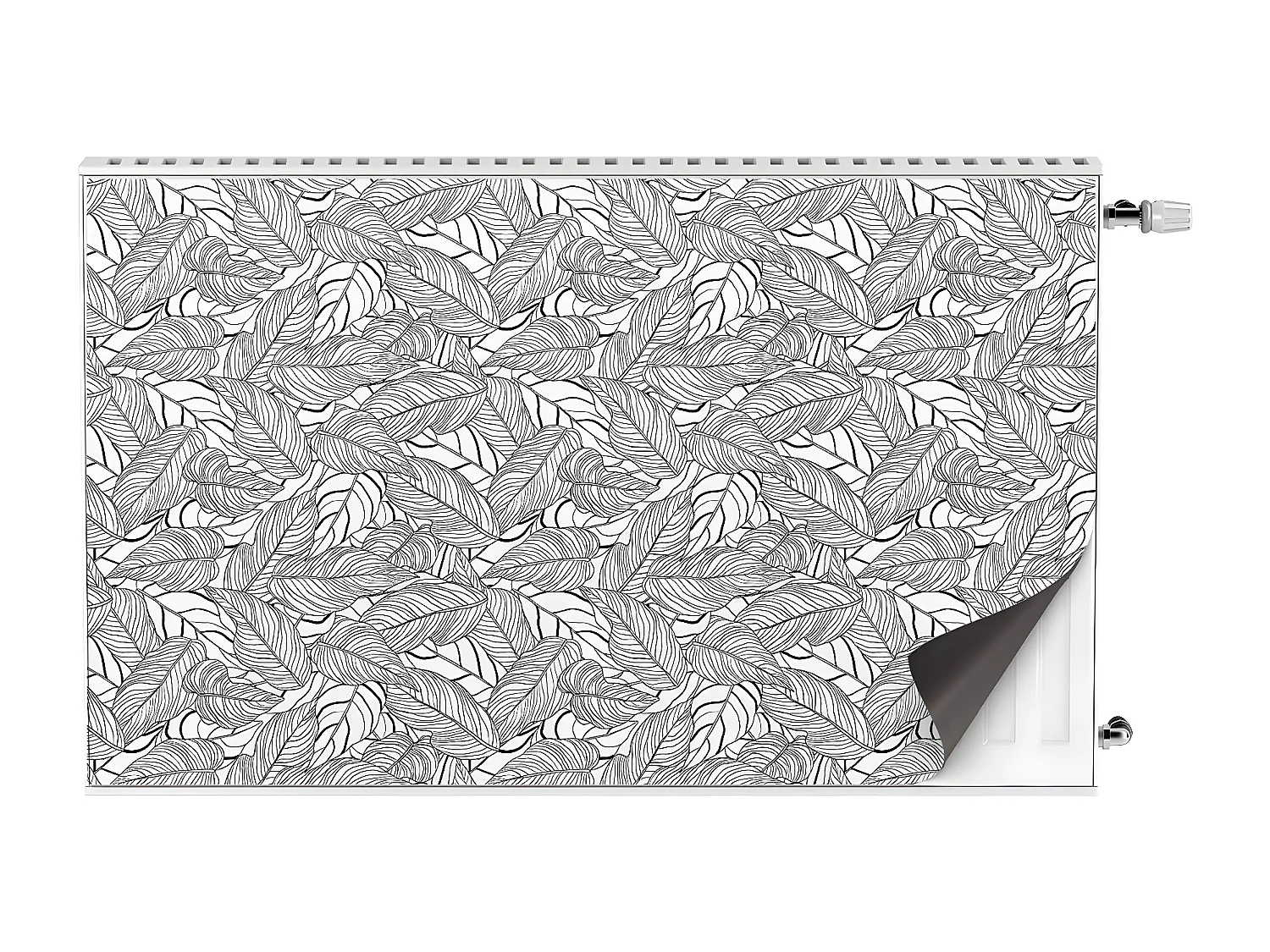 Tapis magnétique pour radiateur - Art feuilles longues 100 x 60 cm, Aimant pour radiateur