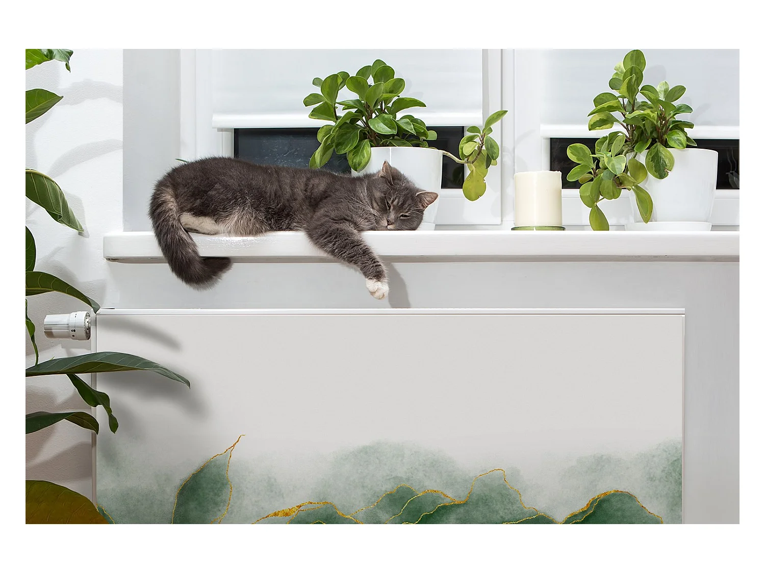 Magnetische mat voor een radiator - Bladeren 90 x 60 cm, Magneet voor een radiator