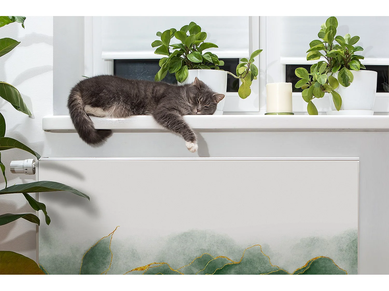 Tapis magnétique pour radiateur - Feuilles 90 x 60 cm, Aimant pour radiateur