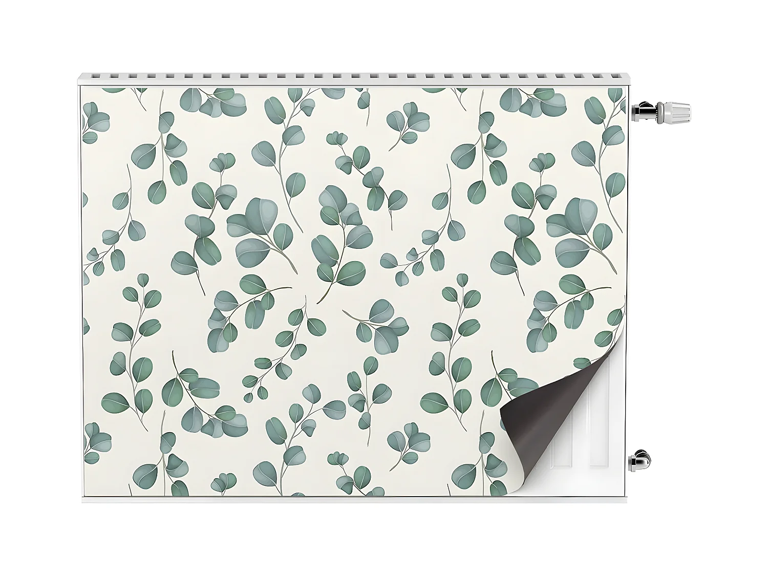 Alfombrilla magnética para radiador - Hojas verdes 80 x 60 cm, Imán para radiador