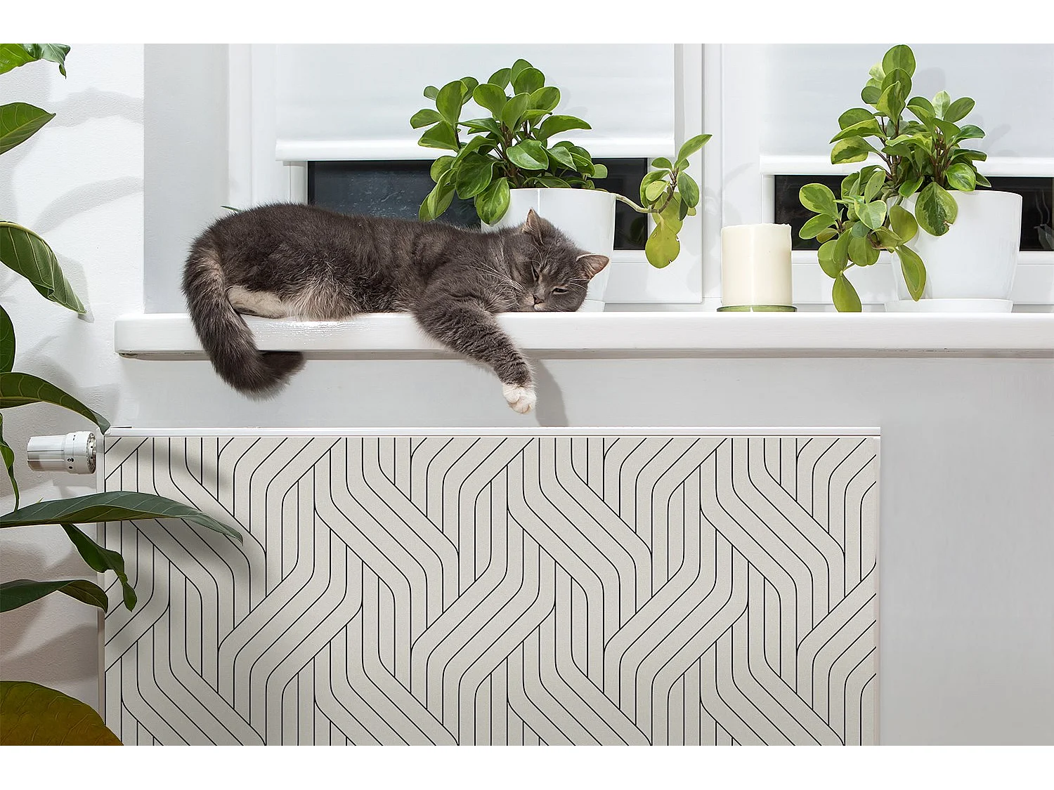 Magnetmatte für einen Heizkörper - 3D-Muster, Linien 80 x 60 cm, Magnet für einen Heizkörper