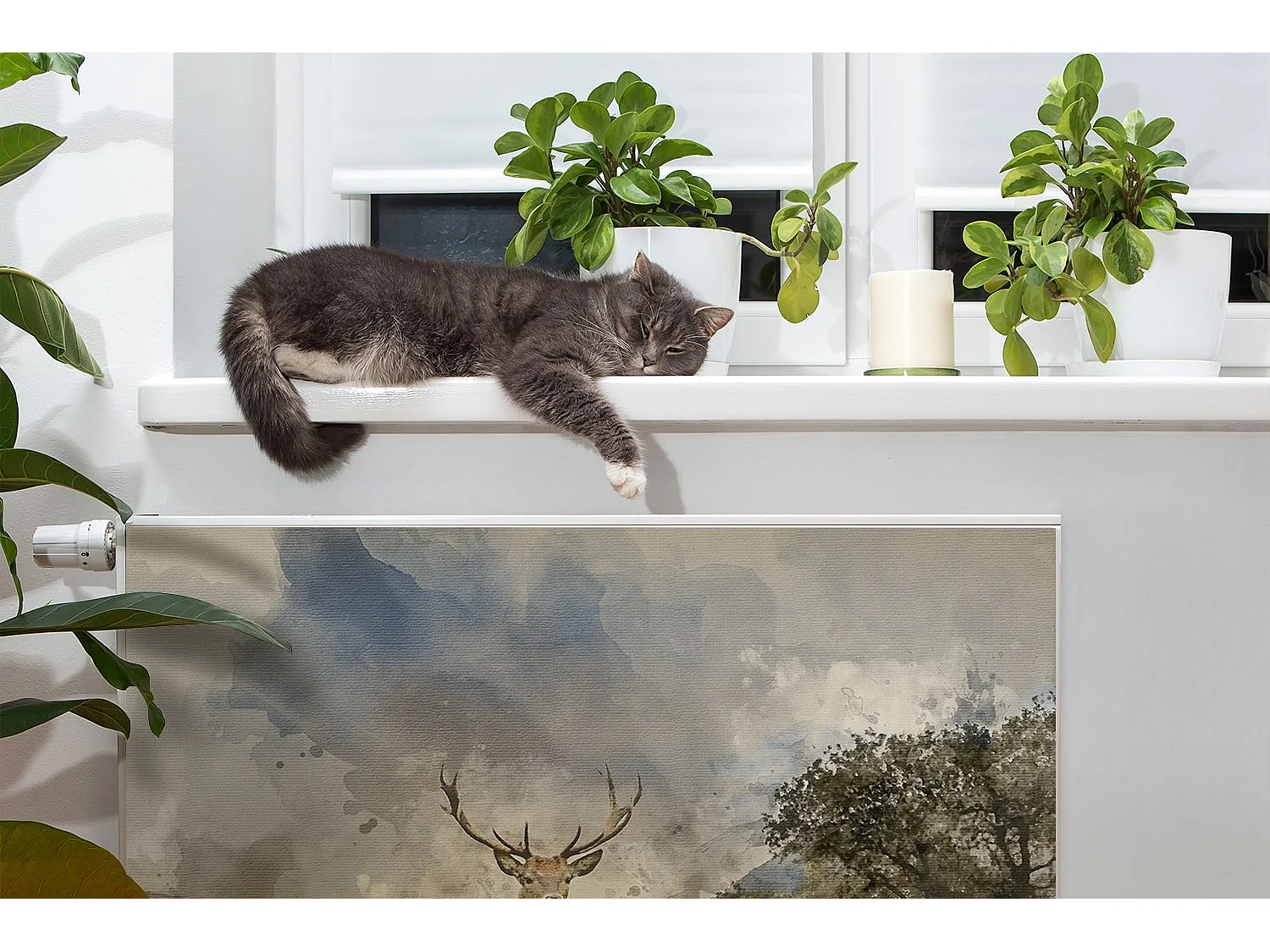 Tapis magnétique pour radiateur - Paysage 80 x 60 cm, Aimant pour radiateur