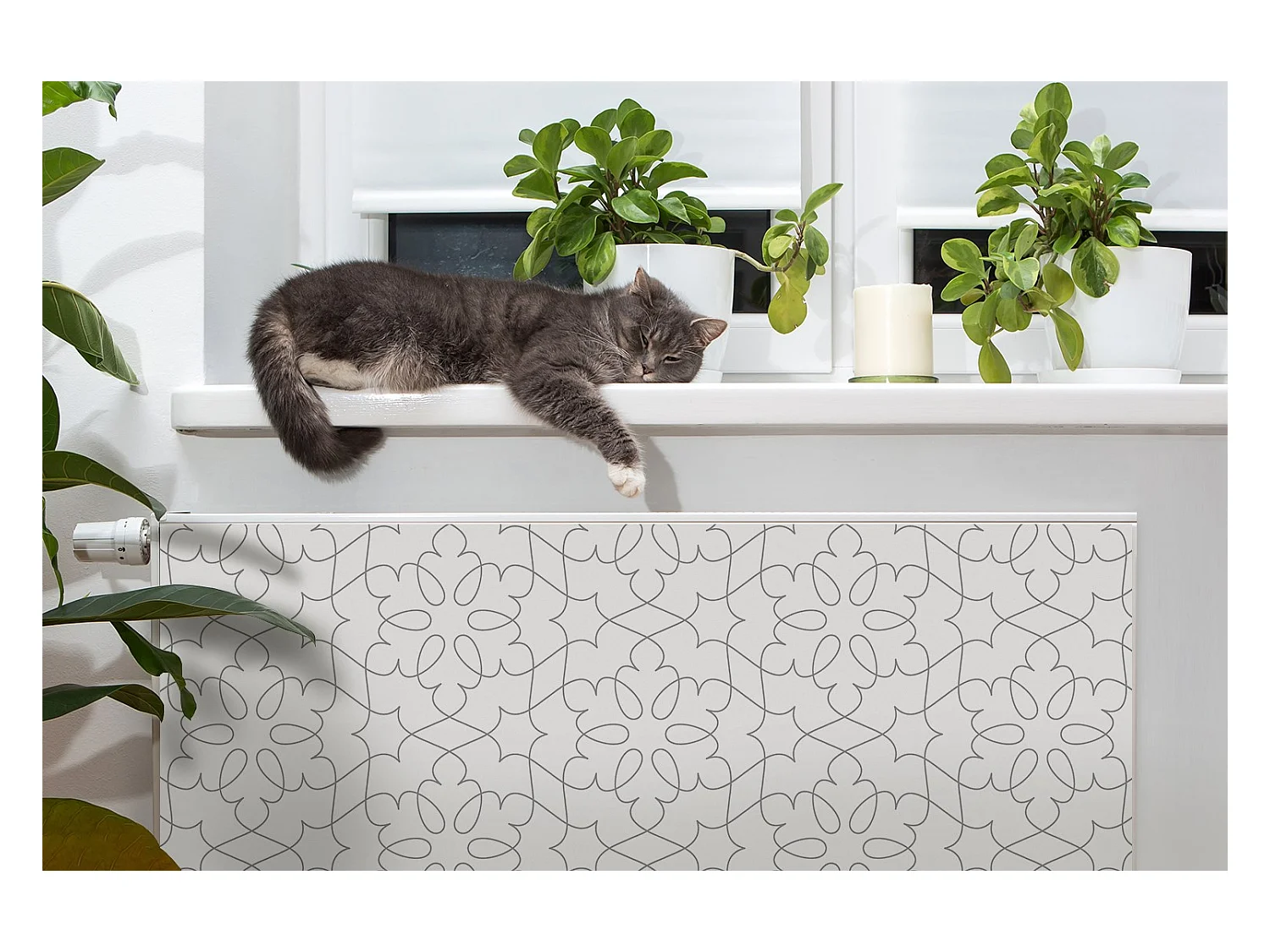 Magnetmatte für einen Heizkörper - Ornament inie 90 x 60 cm, Magnet für einen Heizkörper