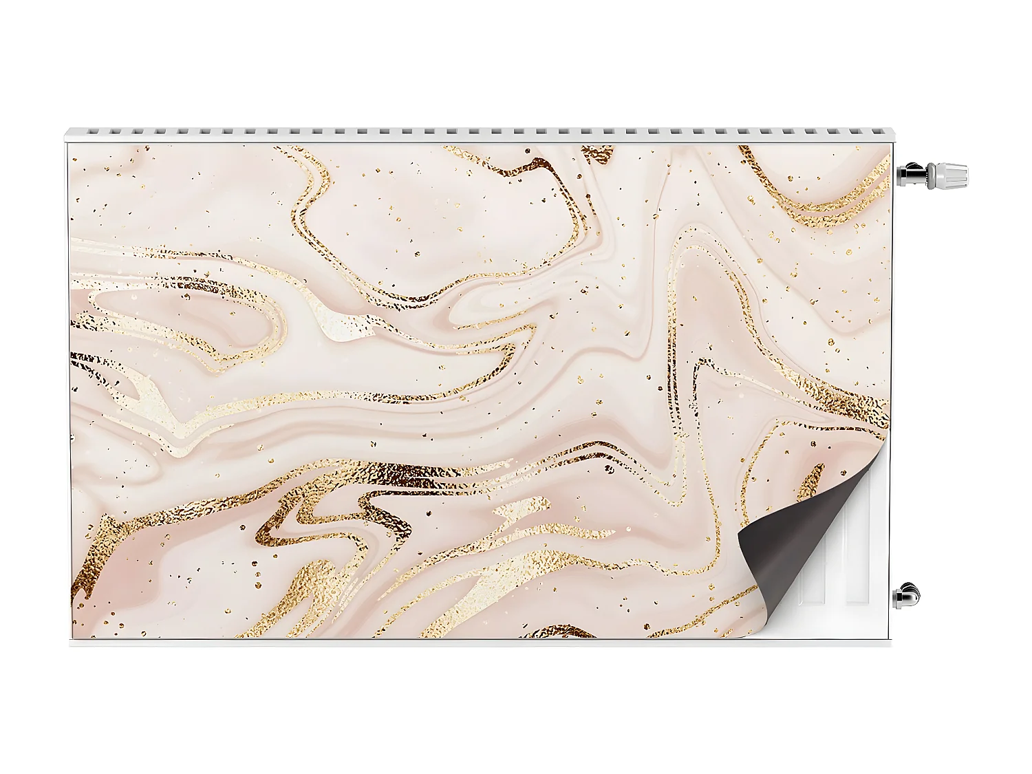 Magnetische Matte für einen Heizkörper - Abstraktion in Roségold 100 x 60 cm, Magnet für einen Heizkörper