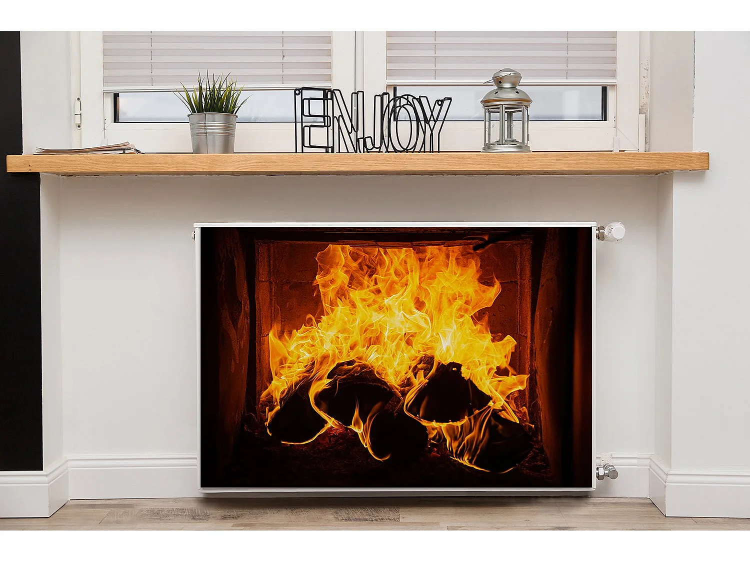 Tapis magnétique pour radiateur - Bonfire Fire 90 x 60 cm, Aimant pour radiateur