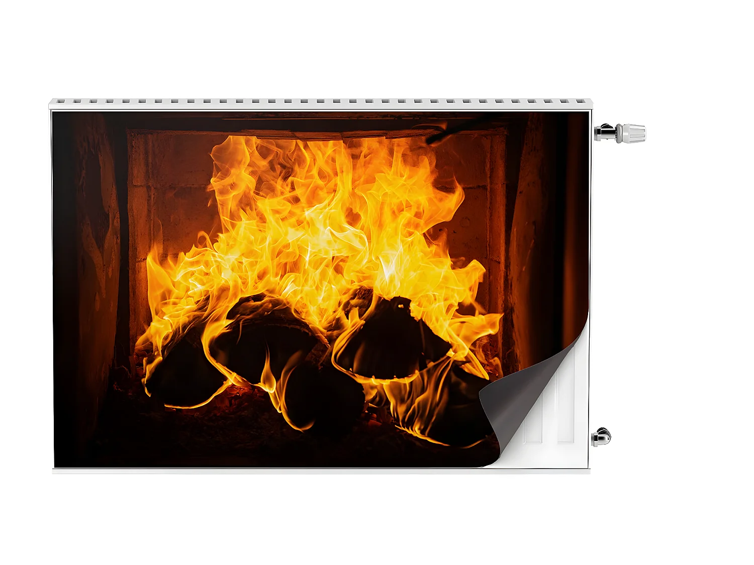 Tapis magnétique pour radiateur - Bonfire Fire 90 x 60 cm, Aimant pour radiateur