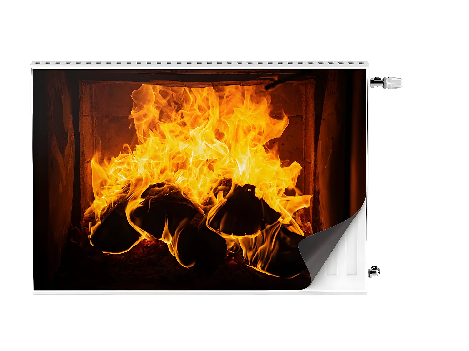 Tapis magnétique pour radiateur - Bonfire Fire 90 x 60 cm, Aimant pour radiateur
