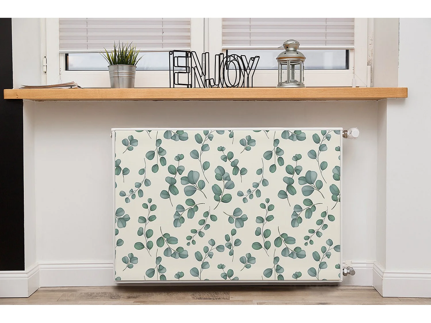 Tapis magnétique pour radiateur - Feuilles vertes 90 x 60 cm, Aimant pour radiateur