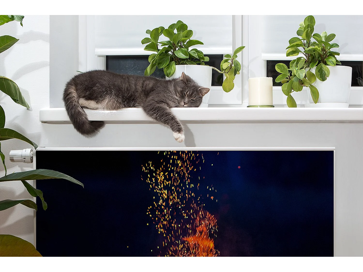 Magnetmatte für einen Heizkörper – Kaminkamin 90 x 60 cm, Magnet für einen Heizkörper