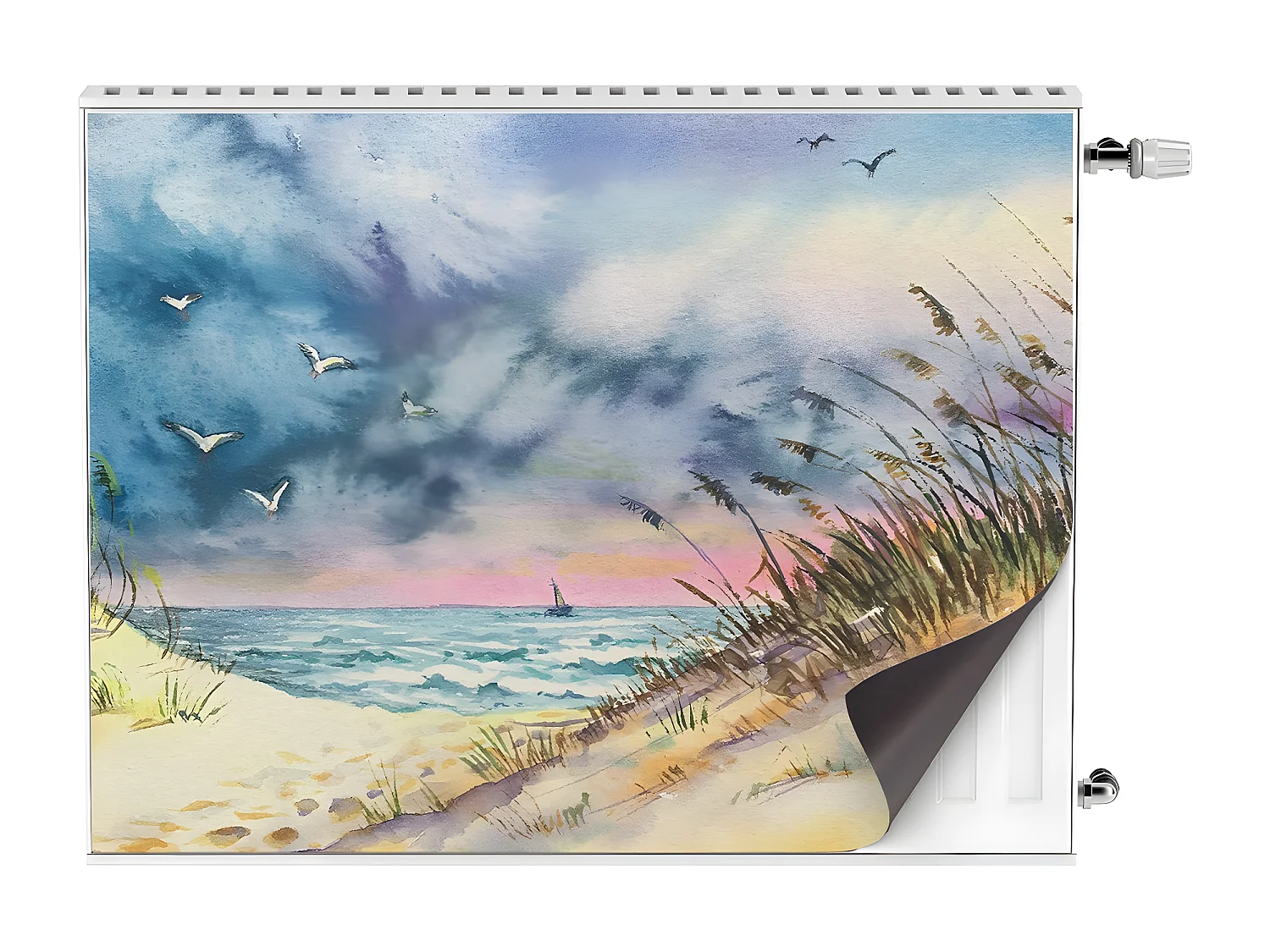 Magnetische Matte für einen Heizkörper - Strand 80 x 60 cm, Magnet für einen Heizkörper