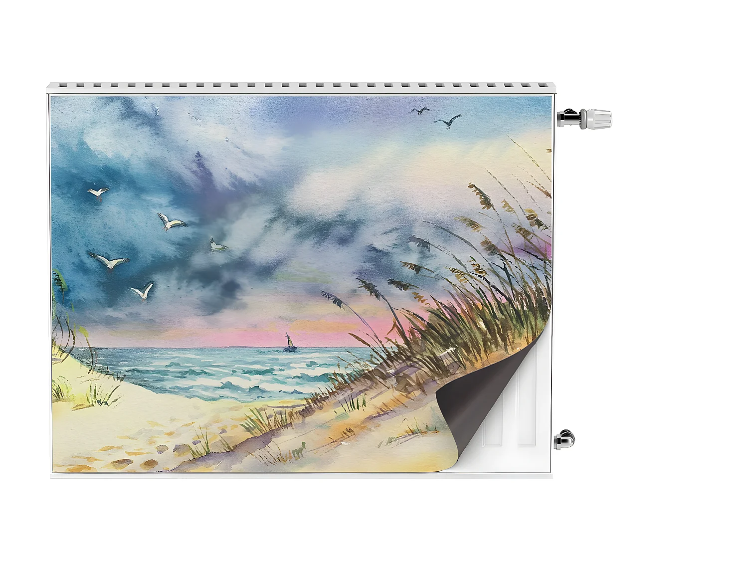 Magnetische Matte für einen Heizkörper - Strand 80 x 60 cm, Magnet für einen Heizkörper