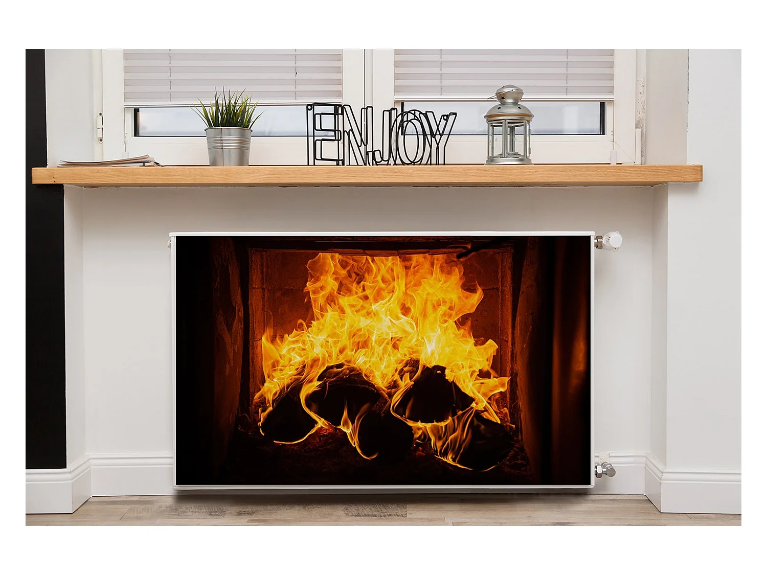Alfombrilla magnética para radiador - Bonfire Fire 100 x 60 cm, Imán para radiador