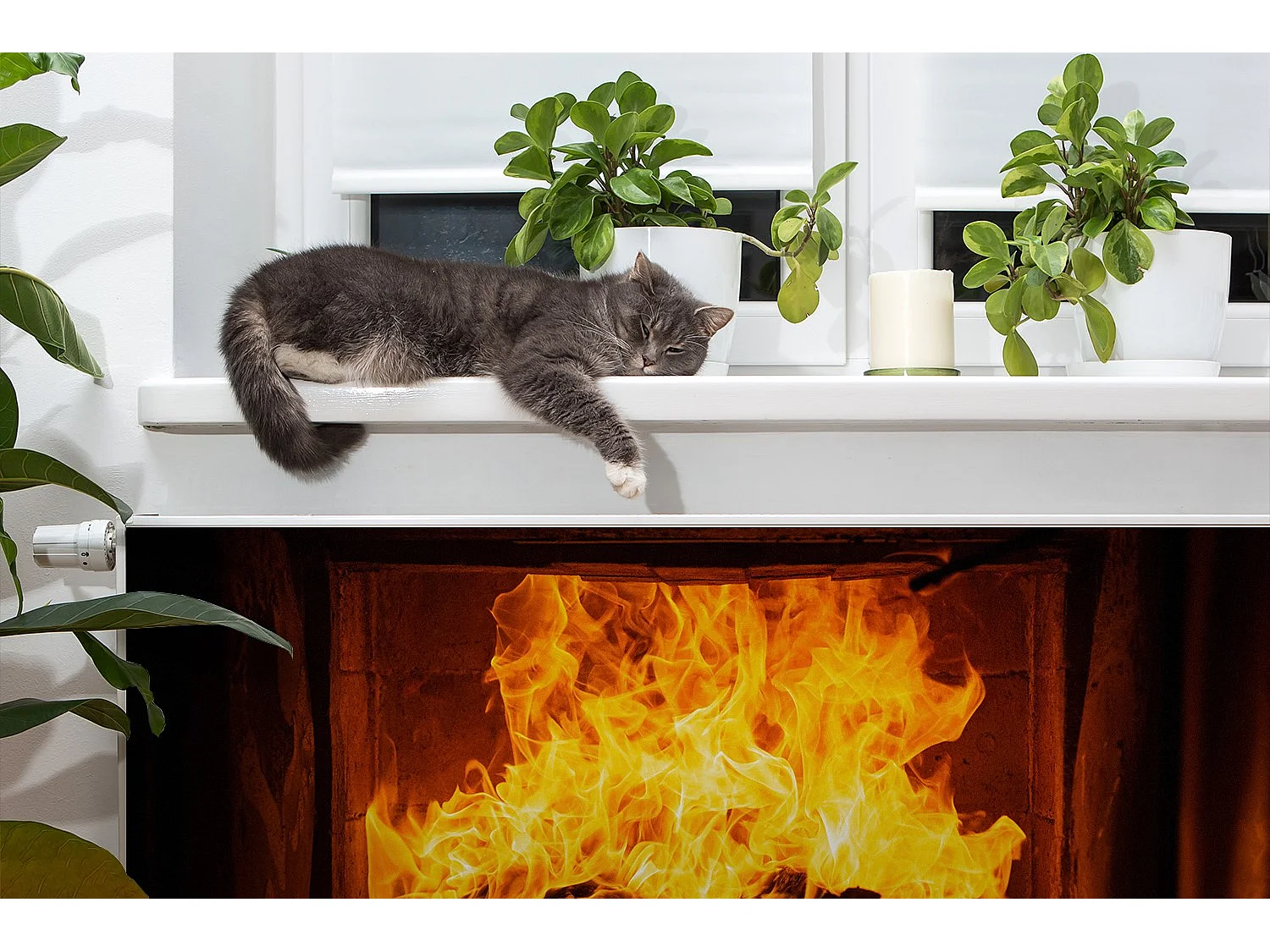 Magnetische Matte für einen Heizkörper – Bonfire Fire 100 x 60 cm, Magnet für einen Heizkörper