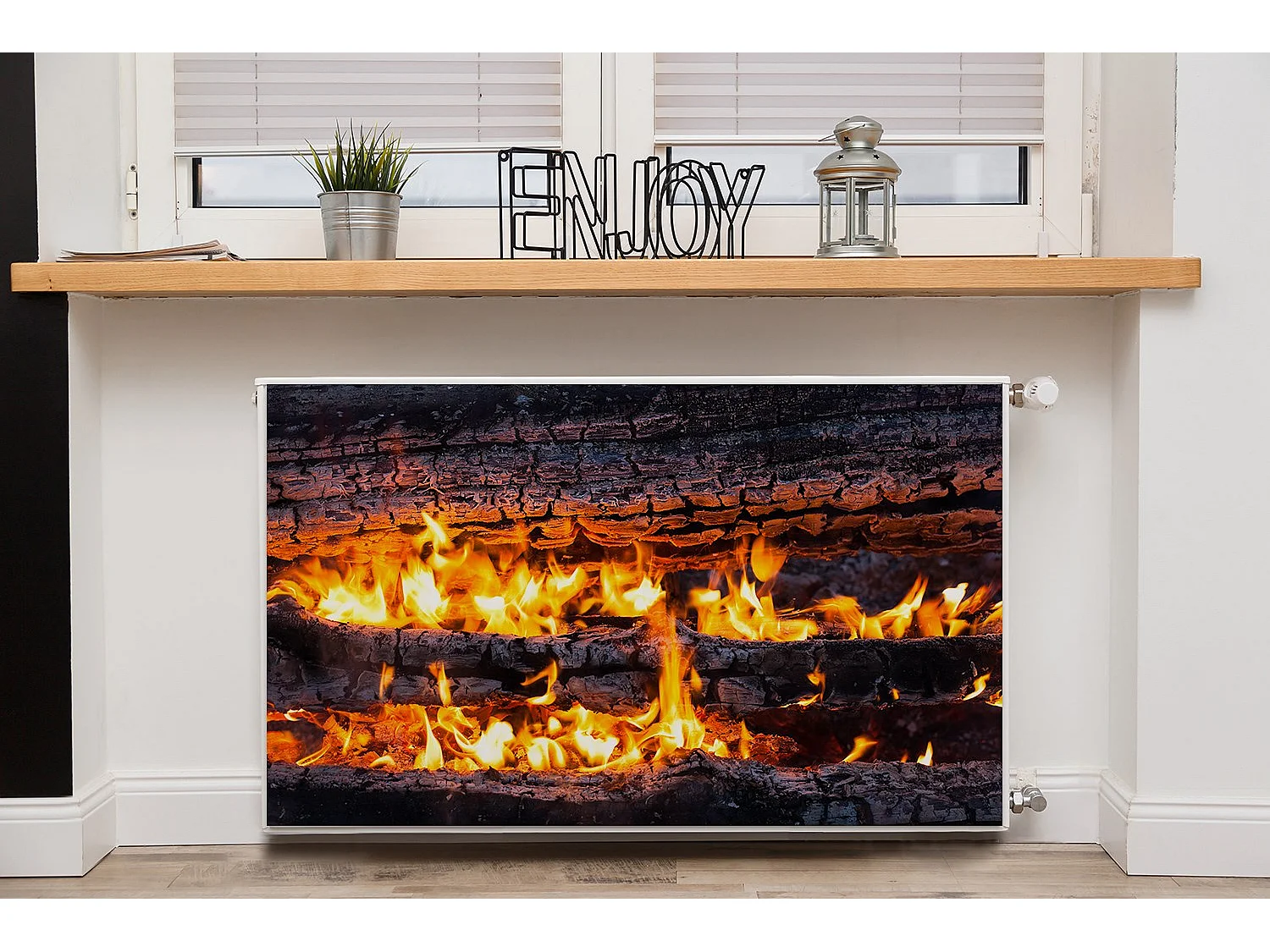 Magnetmatte für einen Heizkörper – Feuerholz 100 x 60 cm, Magnet für einen Heizkörper