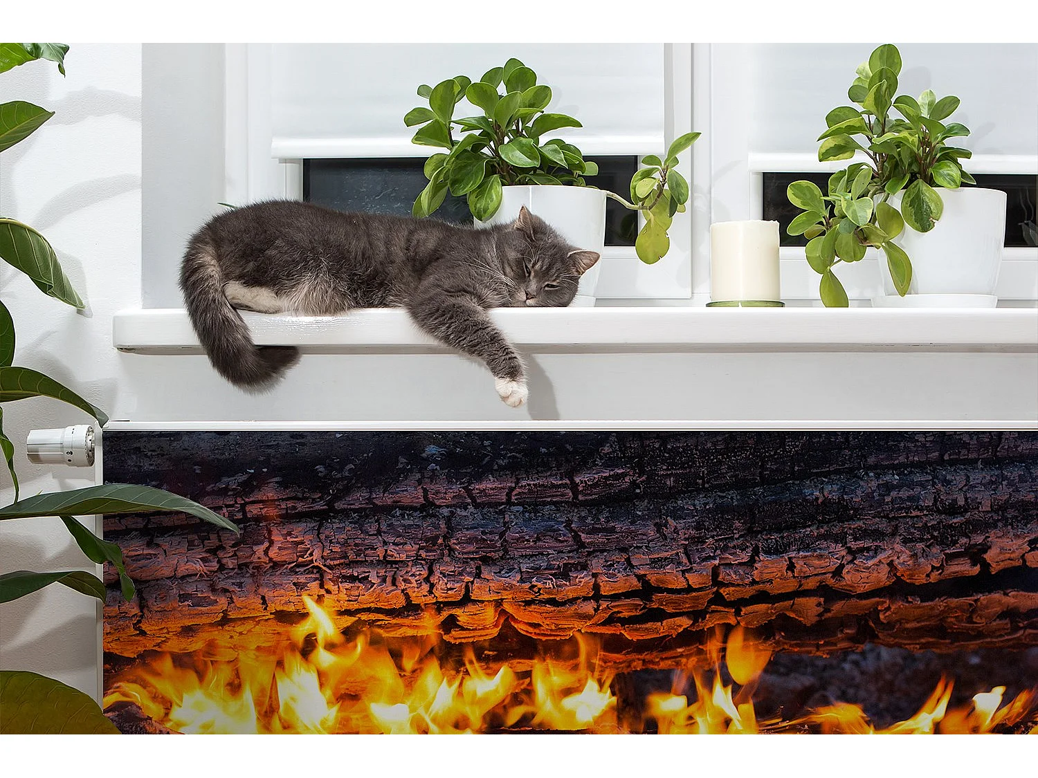 Magnetmatte für einen Heizkörper – Feuerholz 100 x 60 cm, Magnet für einen Heizkörper