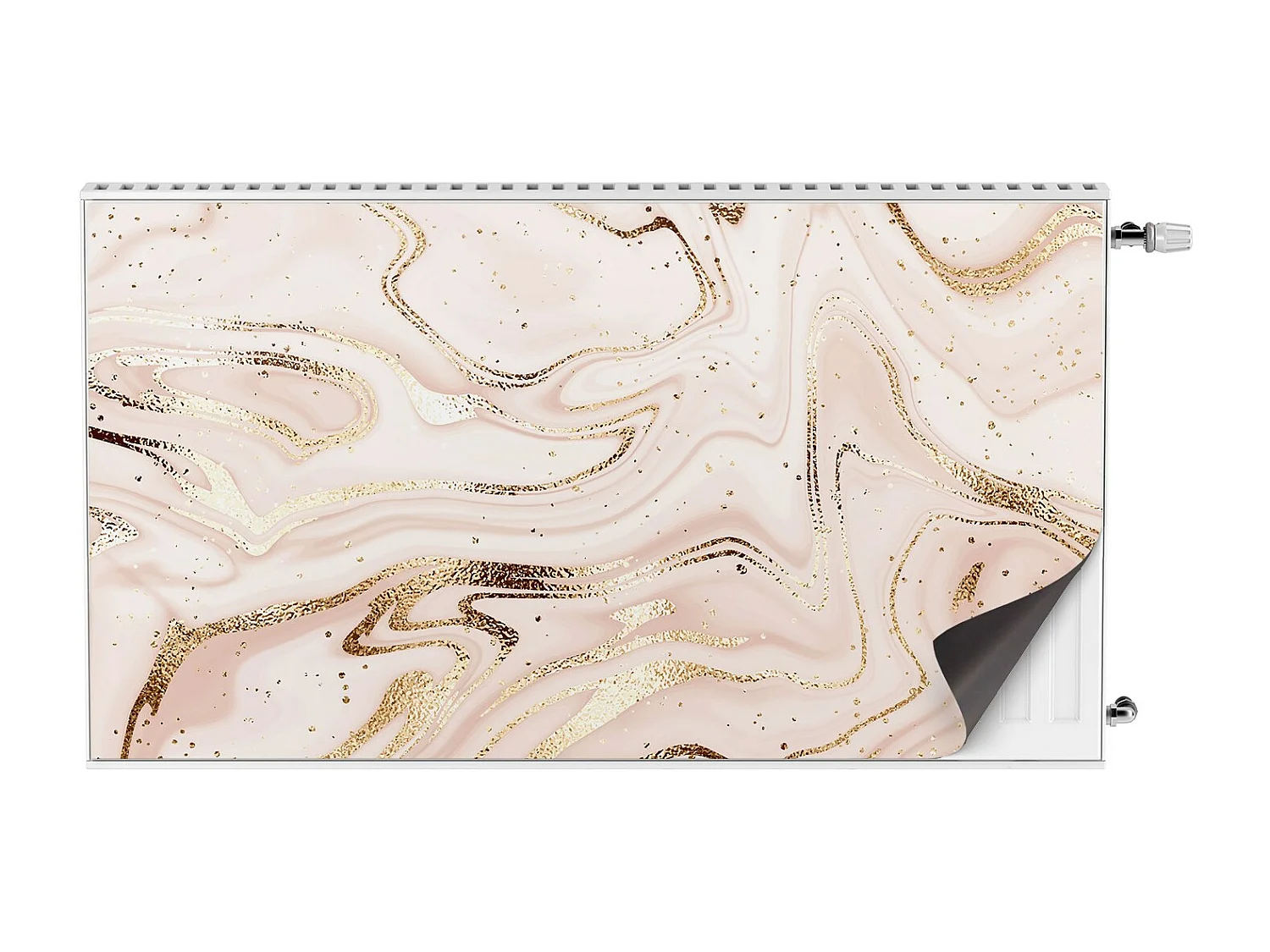 Magnetische Matte für einen Heizkörper - Abstraktion in Roségold 110 x 60 cm, Magnet für einen Heizkörper