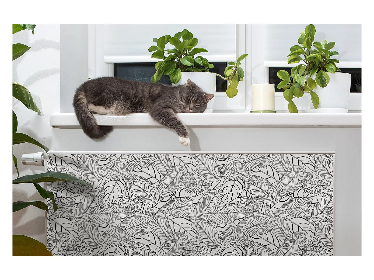 Magnetmatte für einen Heizkörper - Art long leaves 90 x 60 cm, Magnet für einen Heizkörper