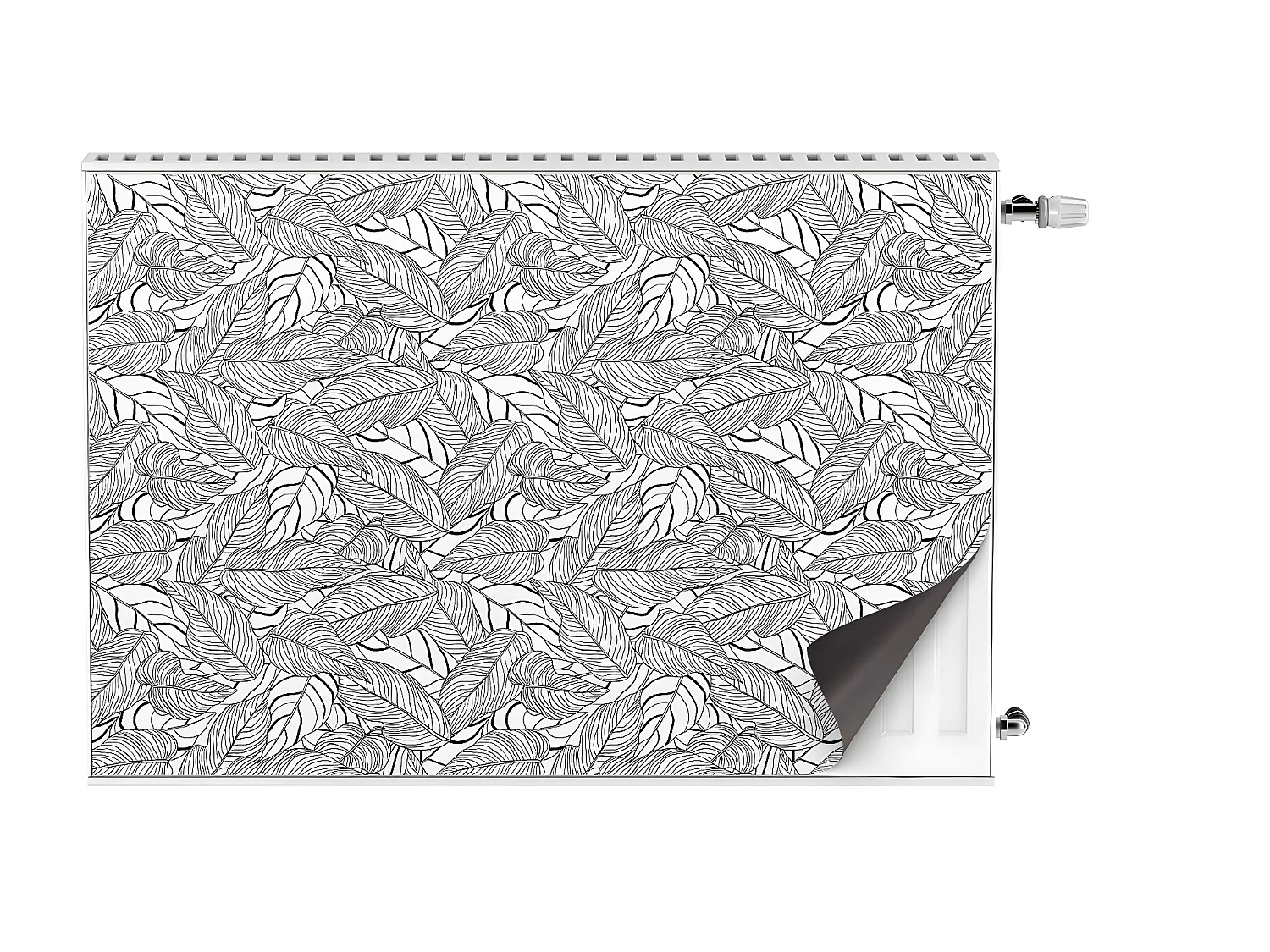 Tapis magnétique pour radiateur - Art feuilles longues 90 x 60 cm, Aimant pour radiateur