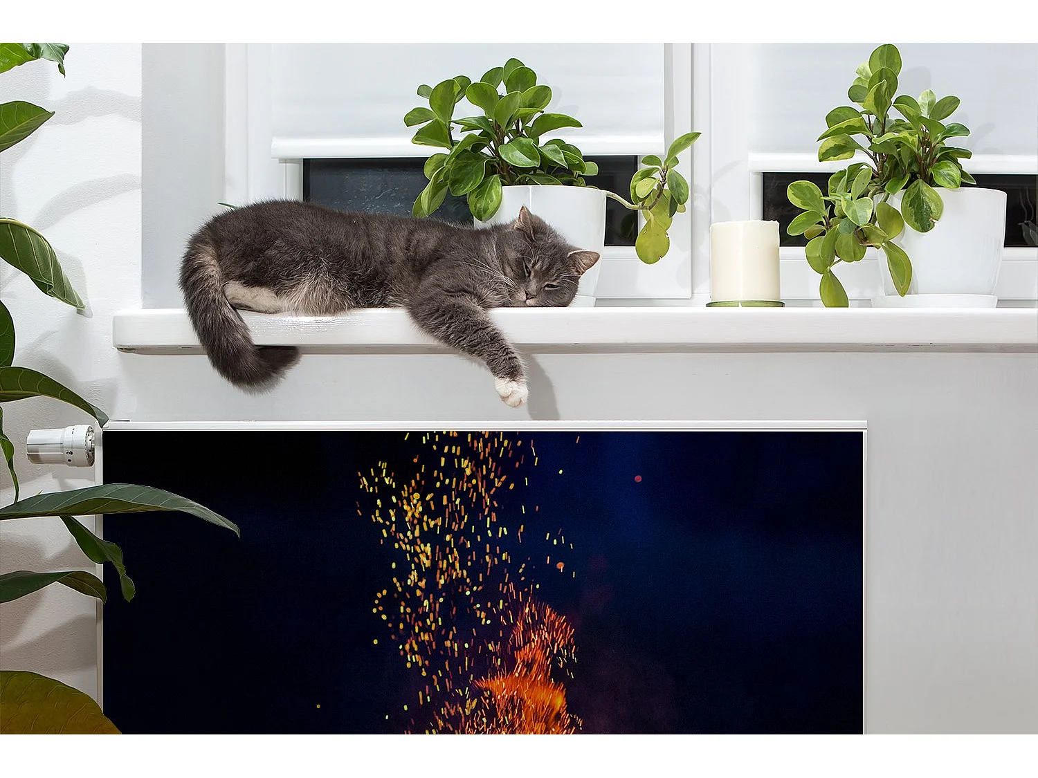 Magnetmatte für einen Heizkörper – Kaminkamin 80 x 60 cm, Magnet für einen Heizkörper