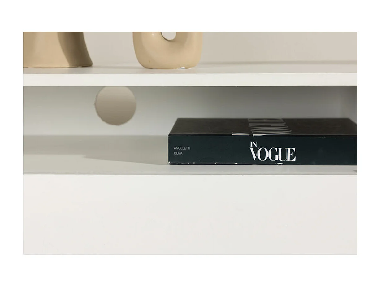 Meuble TV 2 Tiroirs "Navarra" 180cm Blanc