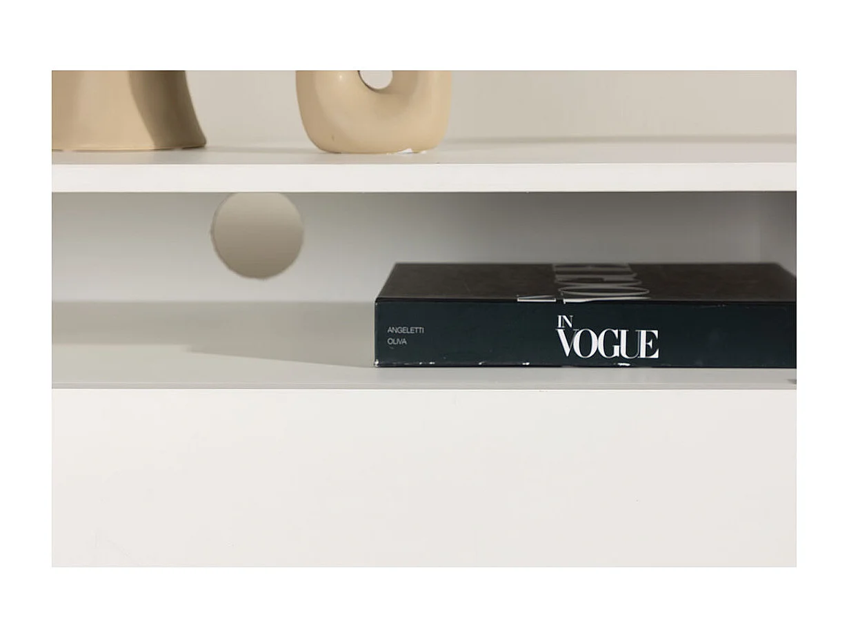 Meuble TV 2 Tiroirs "Navarra" 180cm Blanc