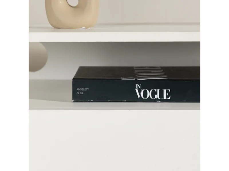 Navarra TV-meubel 2 laden, 2 planken wit.