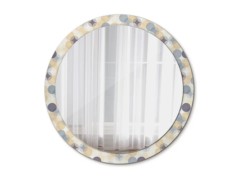 Dekorativer runder Spiegel - Geometrische Kreise - 100 cm