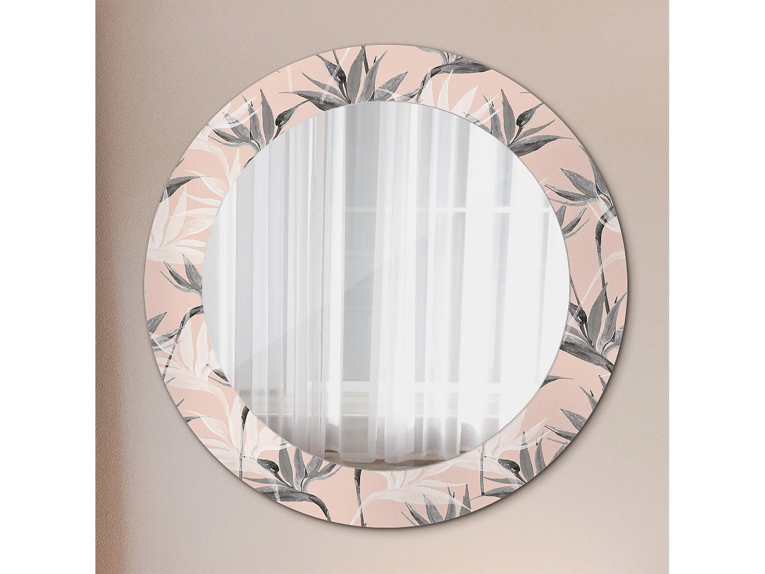 Decoratieve ronde spiegel - Strelitzia - 60 cm