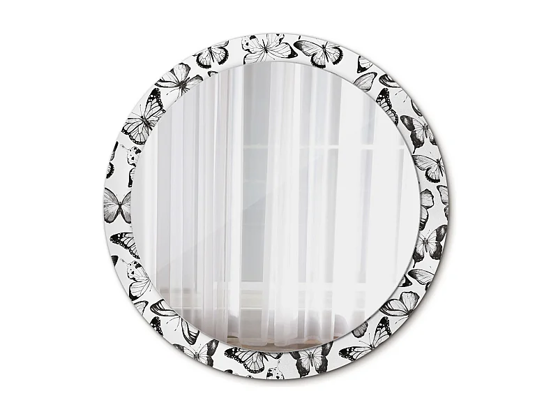 Runder dekorativer Spiegel - Schmetterlinge - 90 cm