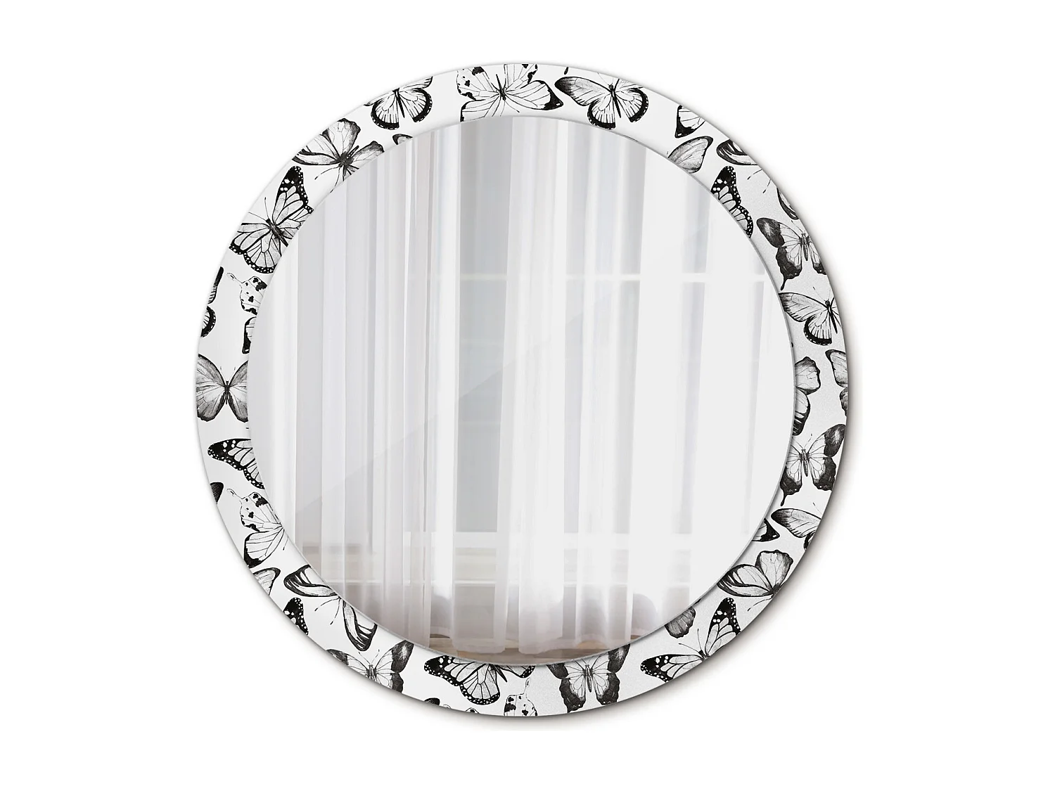 Ronde decoratieve spiegel - vlinders - 90 cm